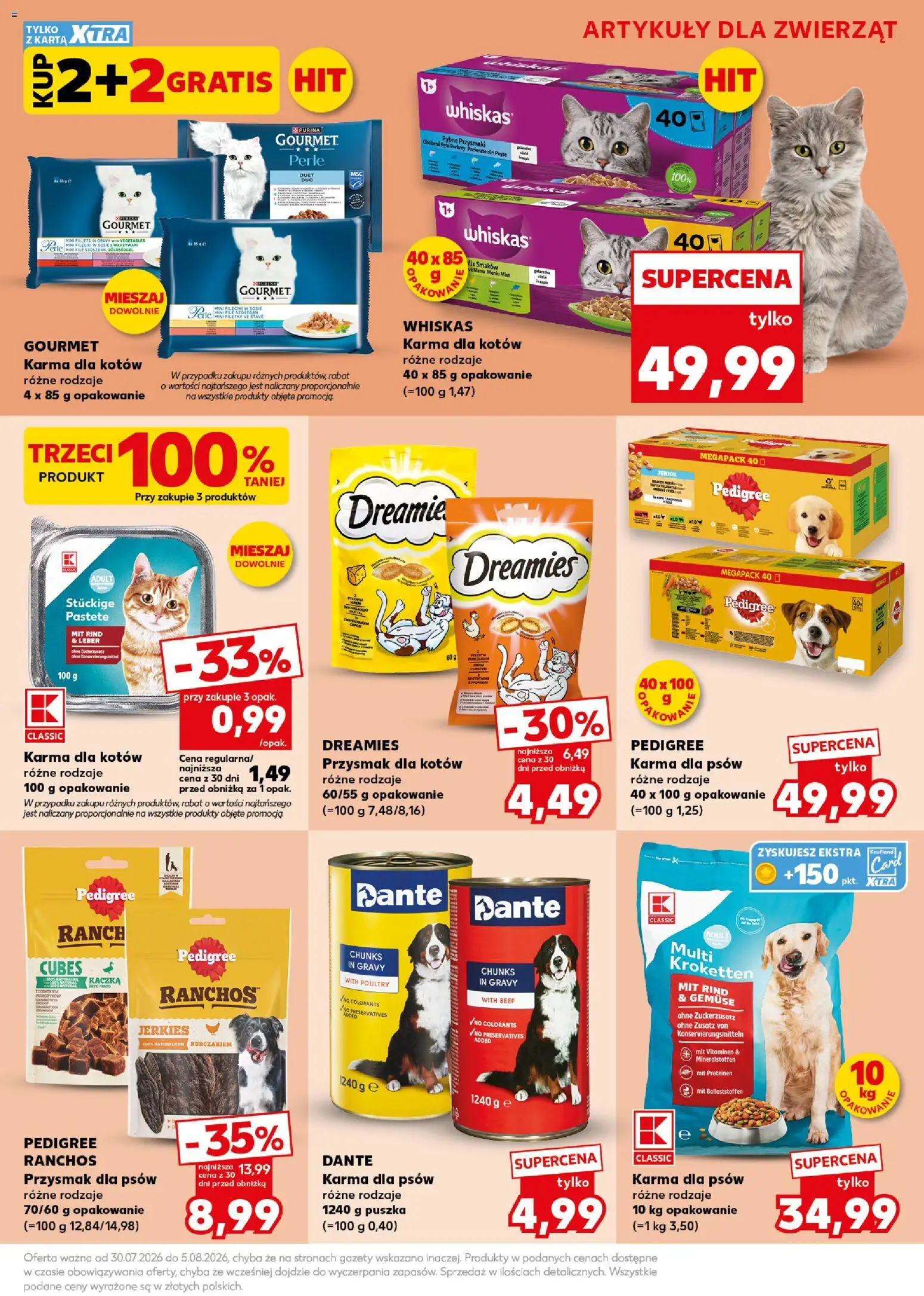 Kaufland Polsko leták - Mocny start od 03.08.2026 | Strana: 21 | Produkty: Purina, Whiskas, Pedigree, File