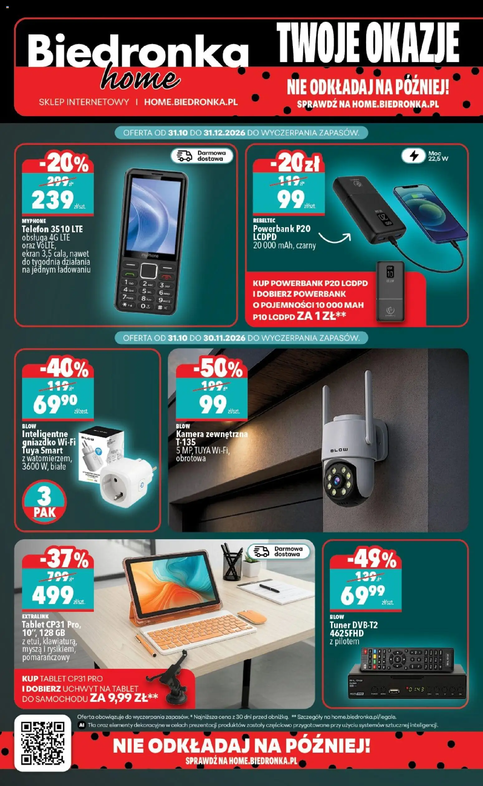 Biedronka Black Friday od 31.10.2026 | Strona: 4 | Produkty: Power bank, Telefon, Tablet, Myszka