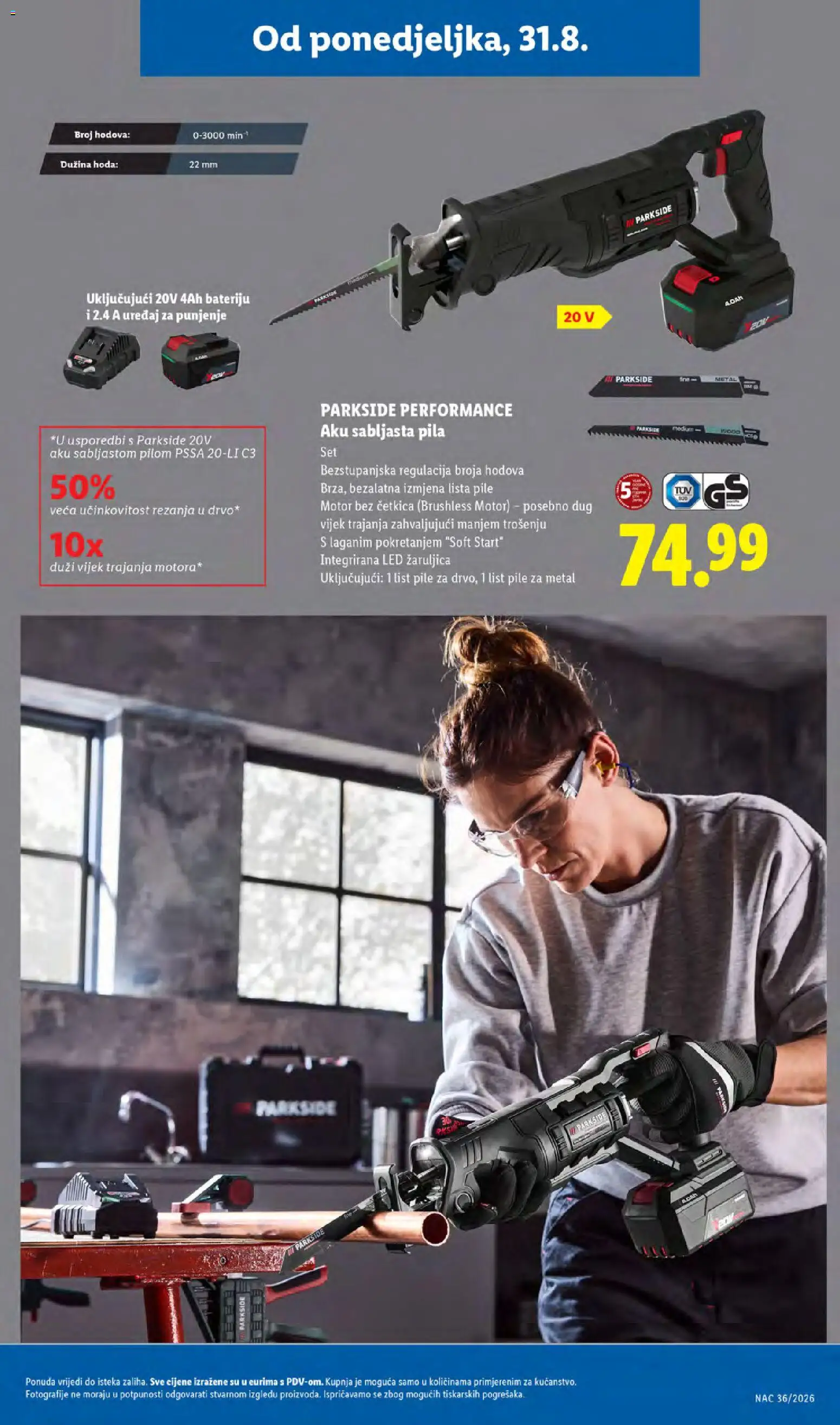 Lidl katalog | vrijedi od 31.08.2026 | Stranica: 29 | Proizvodi: List, Led, Pila, Parkside