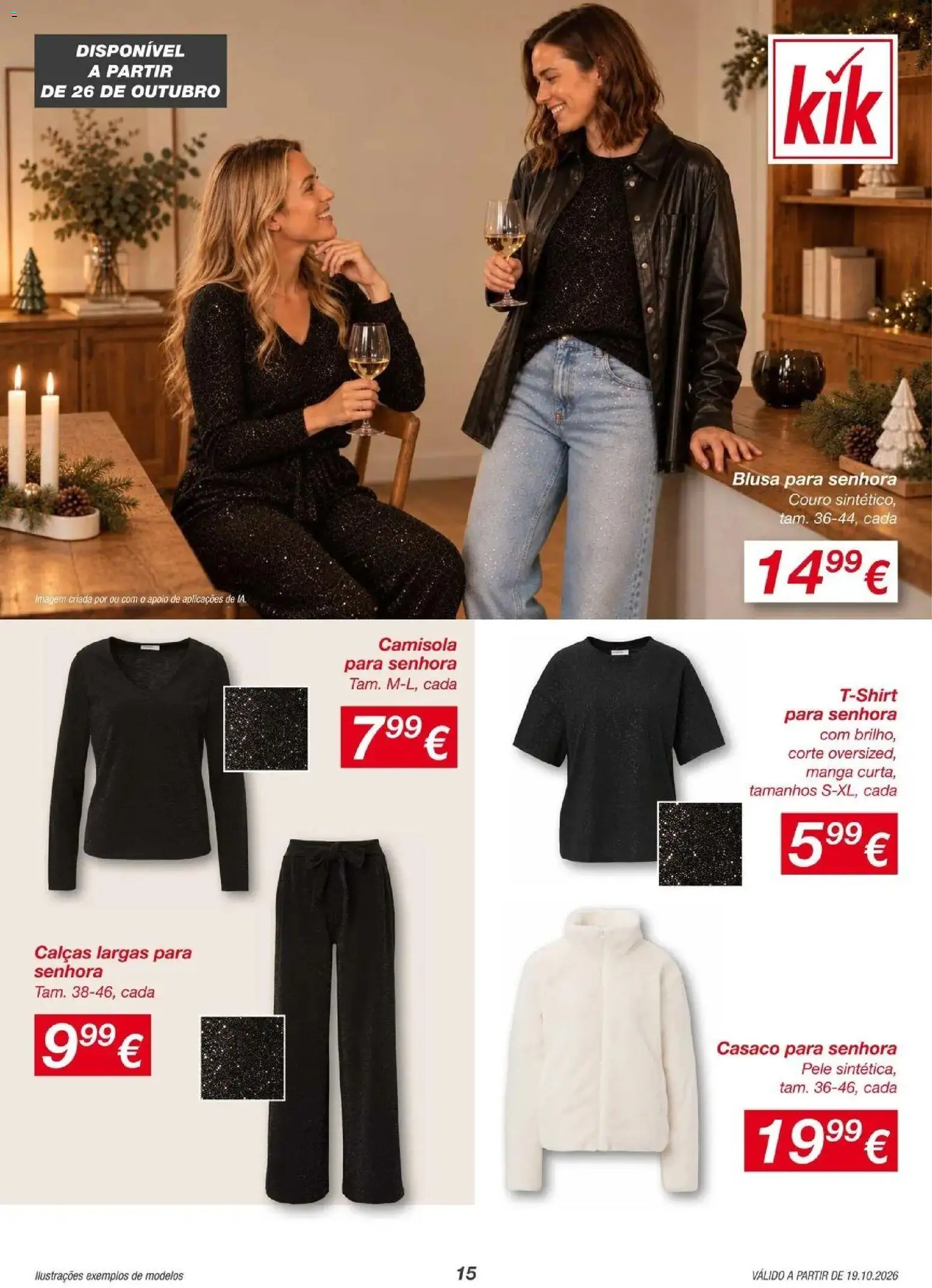 Kik - folheto » de 19/10/2026 - 24/10/2026 | Página: 15 | Produtos: Casaco, Manga, Blusa, Camisola