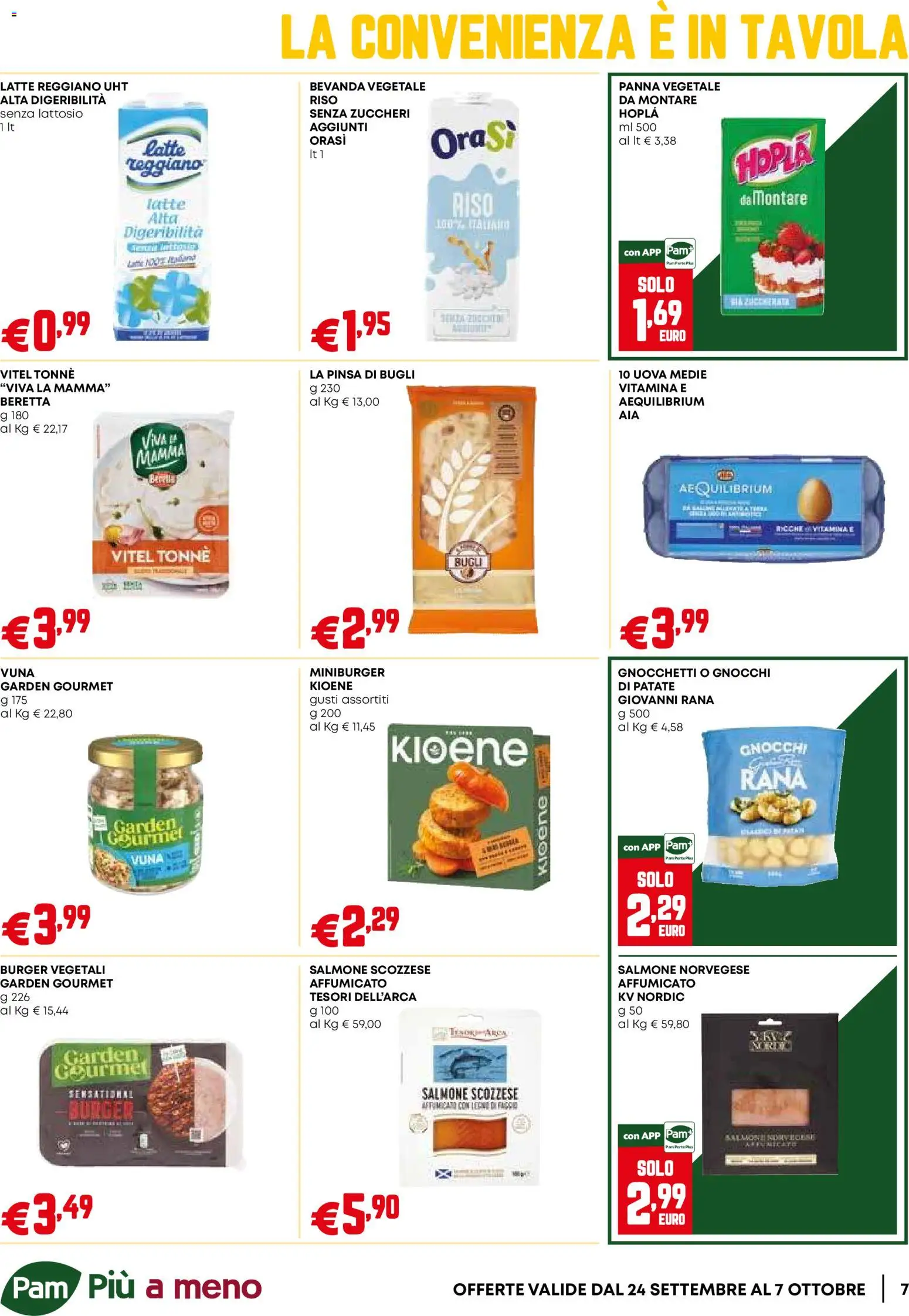 Volantino PAM del 24/09/2026 | Pagina: 7 | Prodotti: Uova, Salmone, Panna, Latte