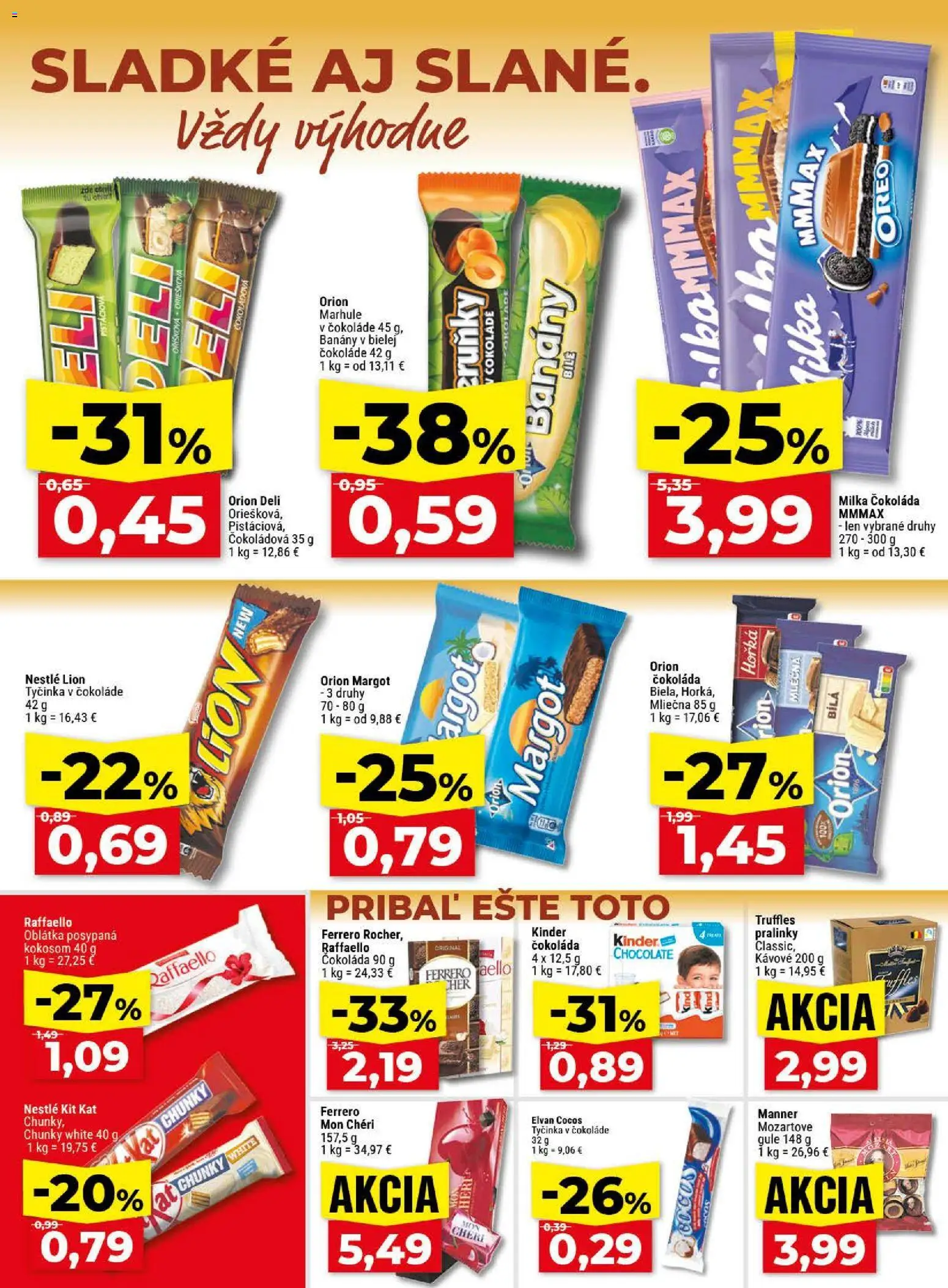 Nové Klas akcie – leták je platný od 13.04.2026 | Strana: 17 | Produkty: Banány, Kinder, Milka, Marhule