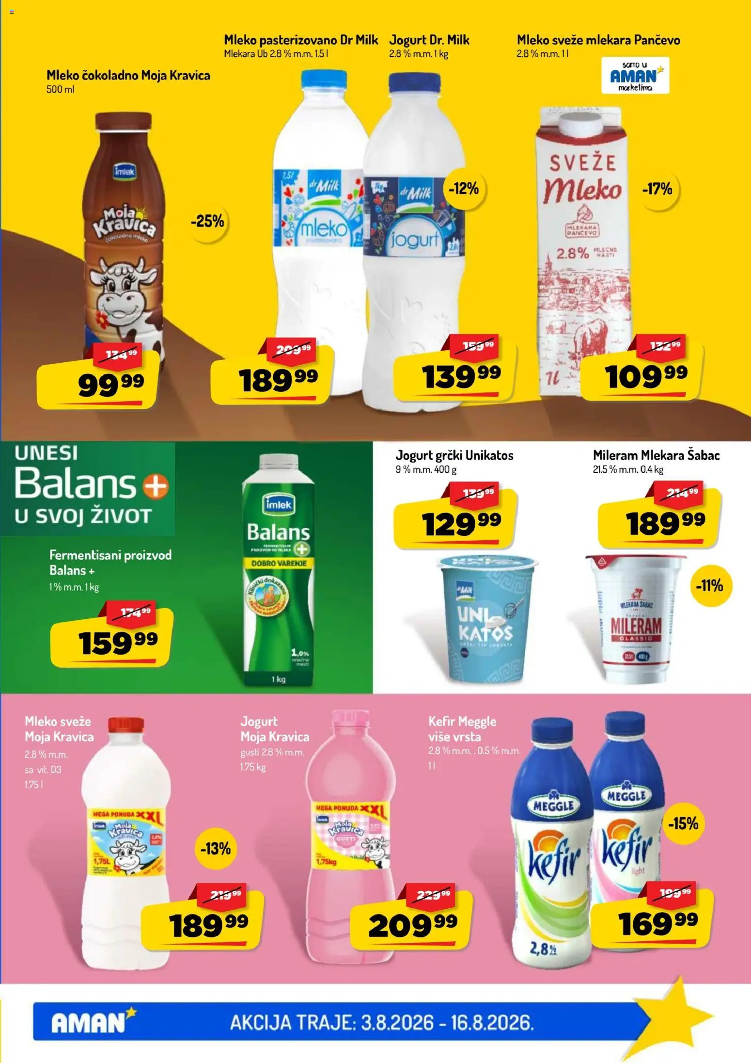 Aman katalog - važi od 03.08.2026 | Strana: 7 | Proizvode: Moja kravica, Mleko, Jogurt