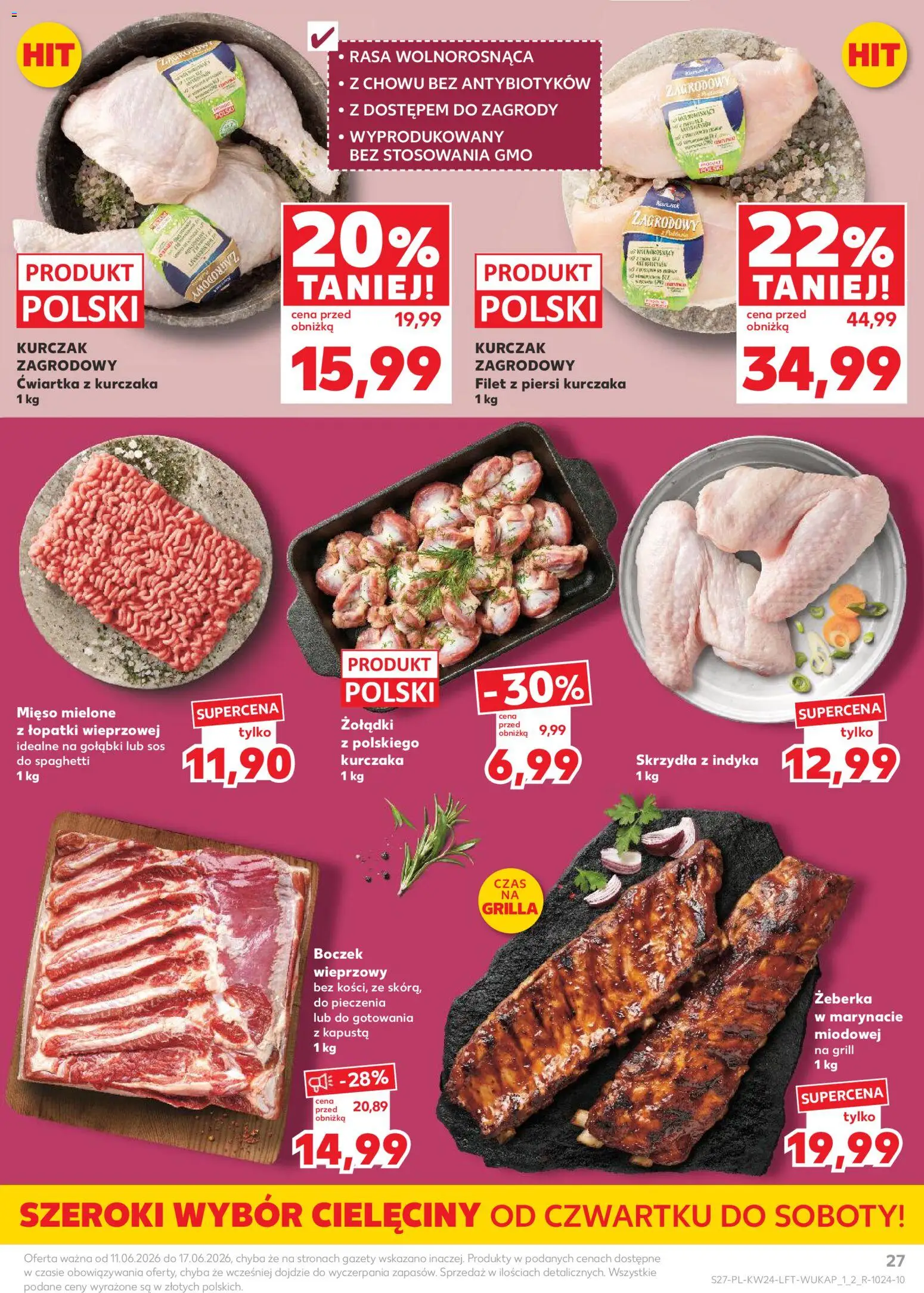 Kaufland gazetka od 11.06.2026 | Strona: 27 | Produkty: Grill, Mięso mielone, Kurczak zagrodowy, Boczek