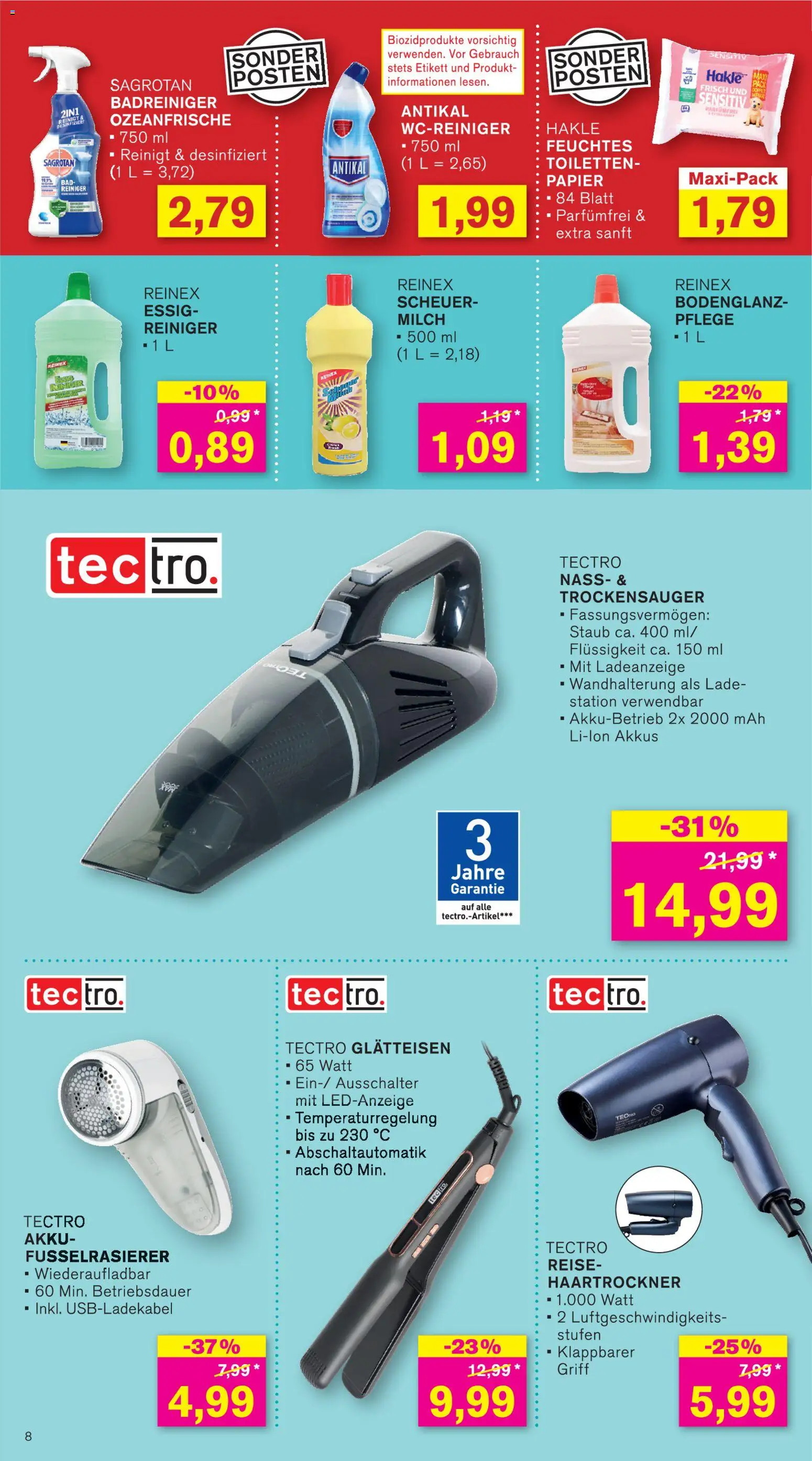 KODi Prospekt 	 – gültig ab 04.05.2026 | Seite: 8 | Produkte: Haartrockner, Milch, Essig, Bad