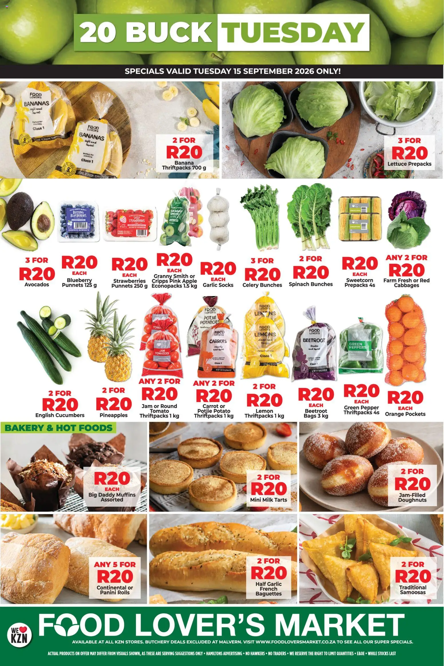 New Food Lover's Market catalogue – valid from 15/09/2026 | Page: 1 | Products: Apples, Bananas, Carrots, Lemon