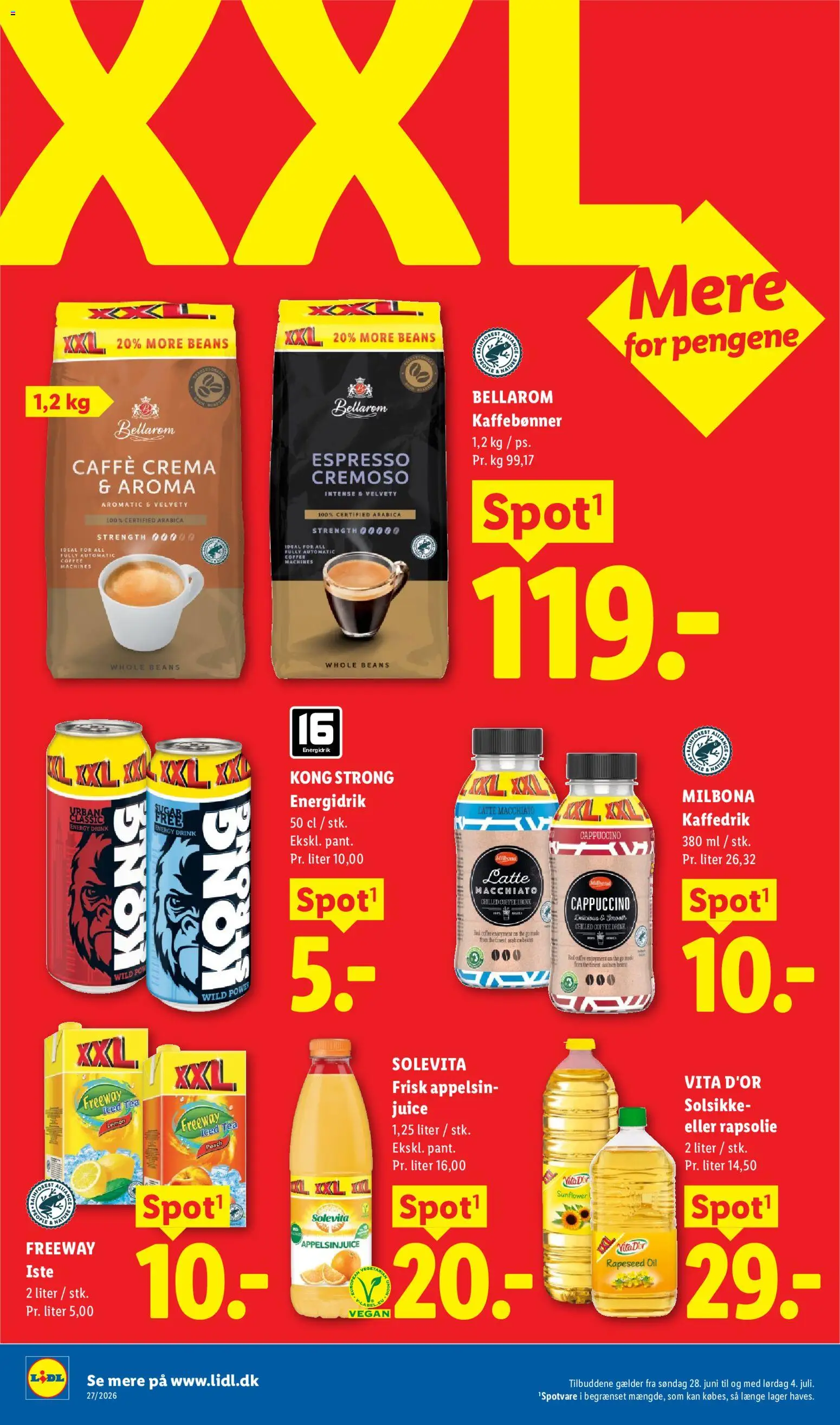 Lidl tilbudsavis – gyldig fra 28/06/2026 | Side: 12 | Produkter: Rapsolie, Juice, Appelsinjuice, Søm