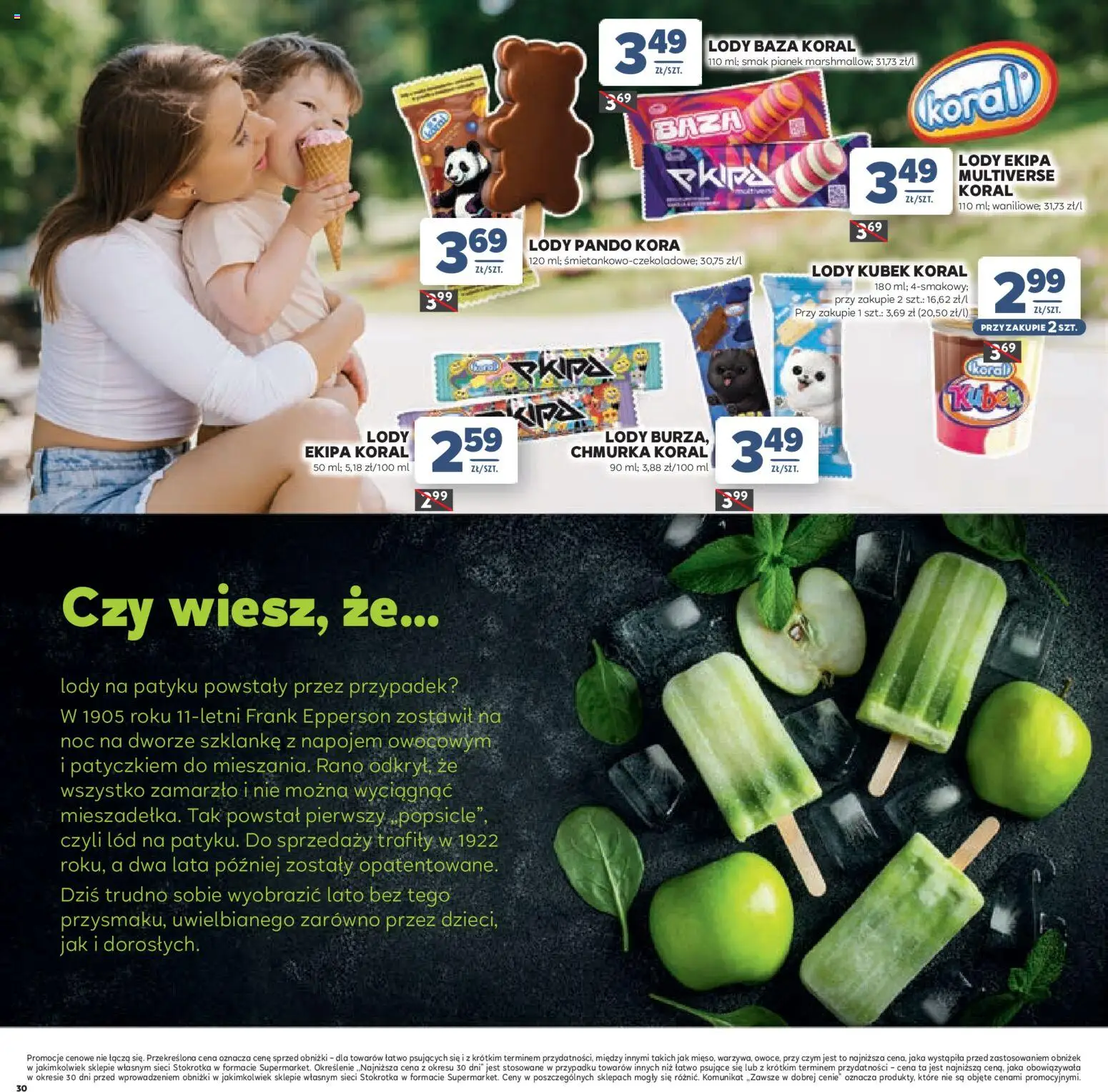 Stokrotka gazetka - Dzień Matki i Dziecka od 21.05.2026 | Strona: 30 | Produkty: Stokrotka, Lody na patyku, Lody
