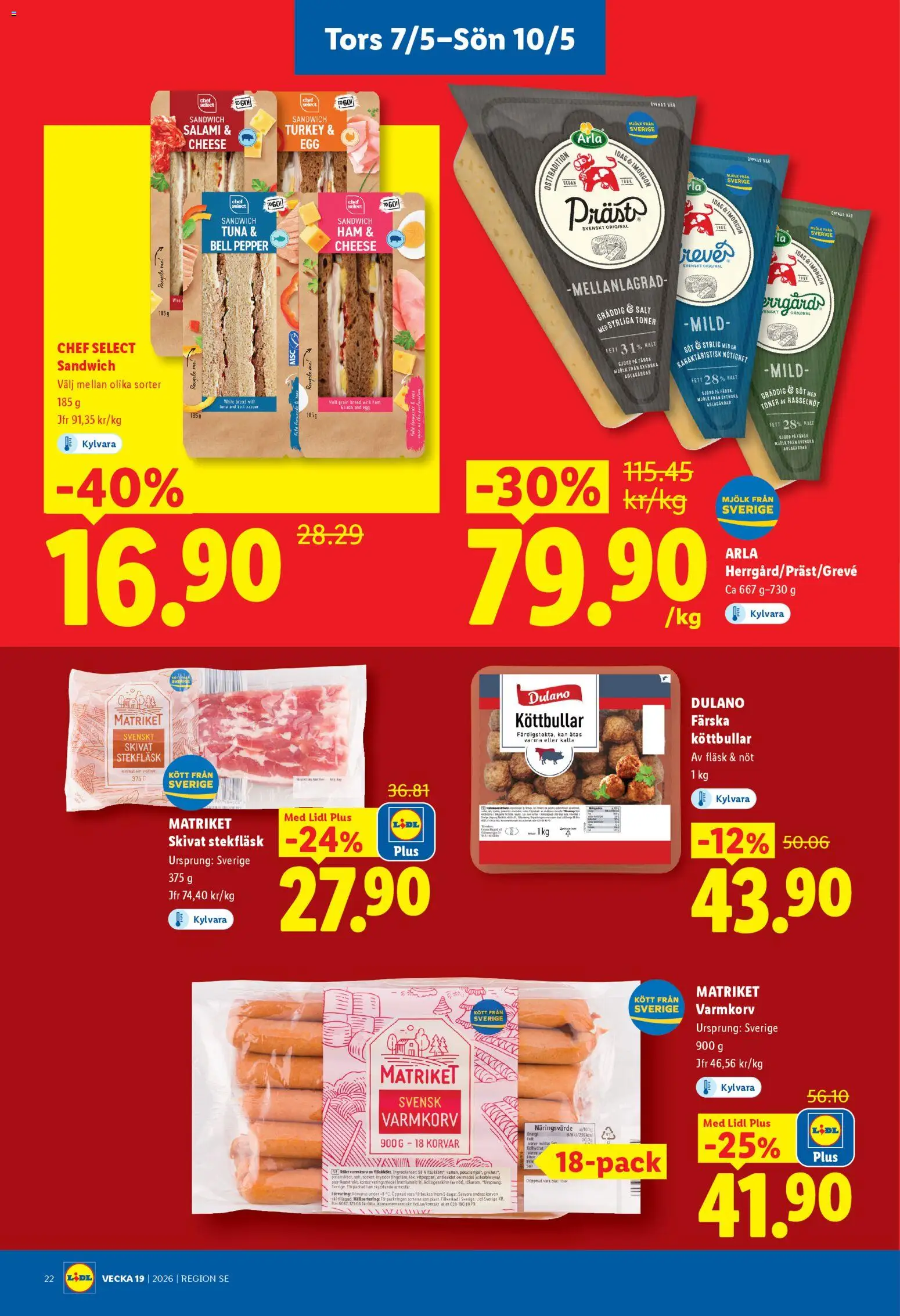 Lidl reklamblad aktuell från 04.05.2026 | Sida: 26 | Produkter: Salt, Varmkorv, Mjölk, Fläsk