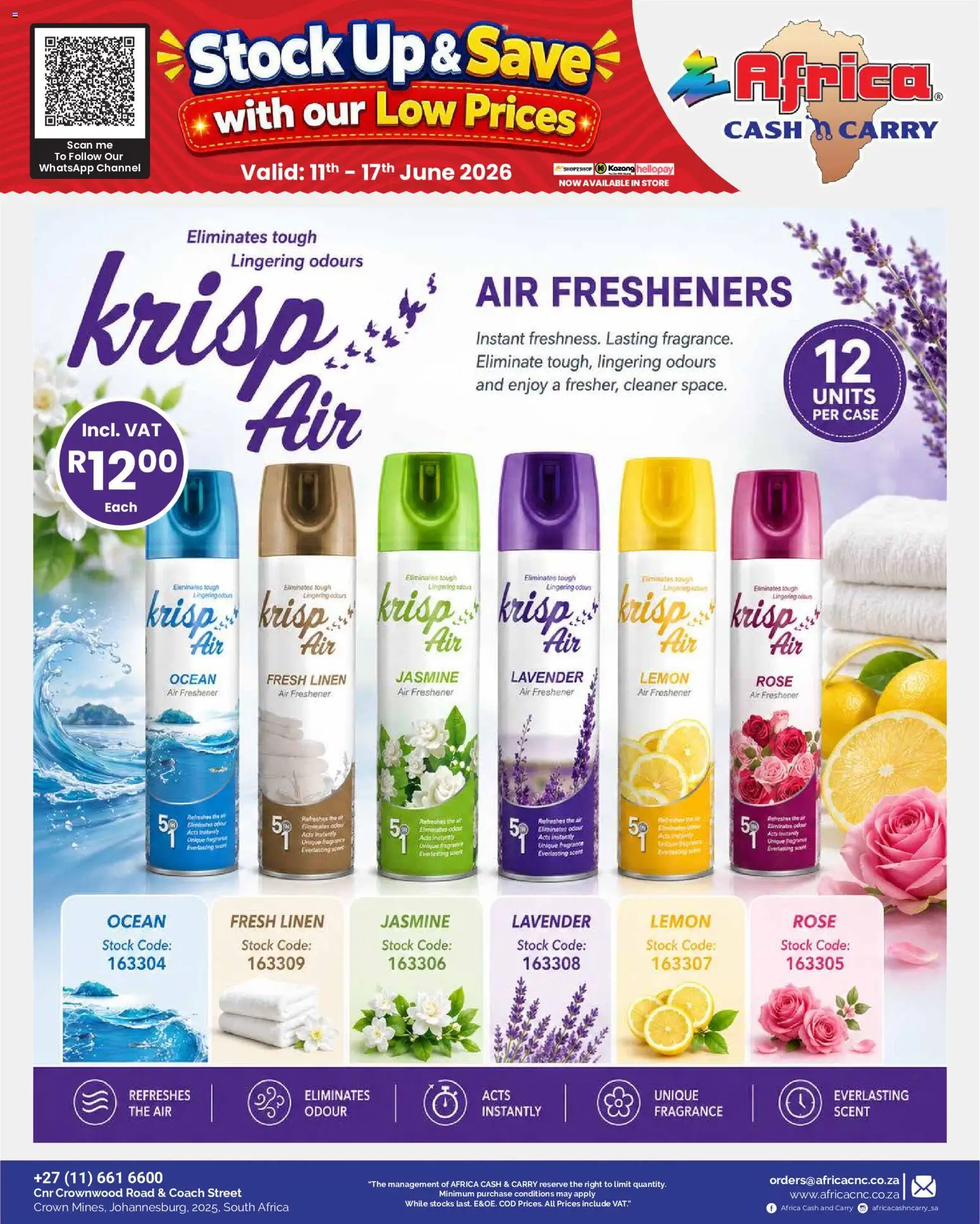 New Africa Cash & Carry catalogue – valid from 11.06.2026 | Page: 20 | Products: Case, Air freshener, Stock, Lemon