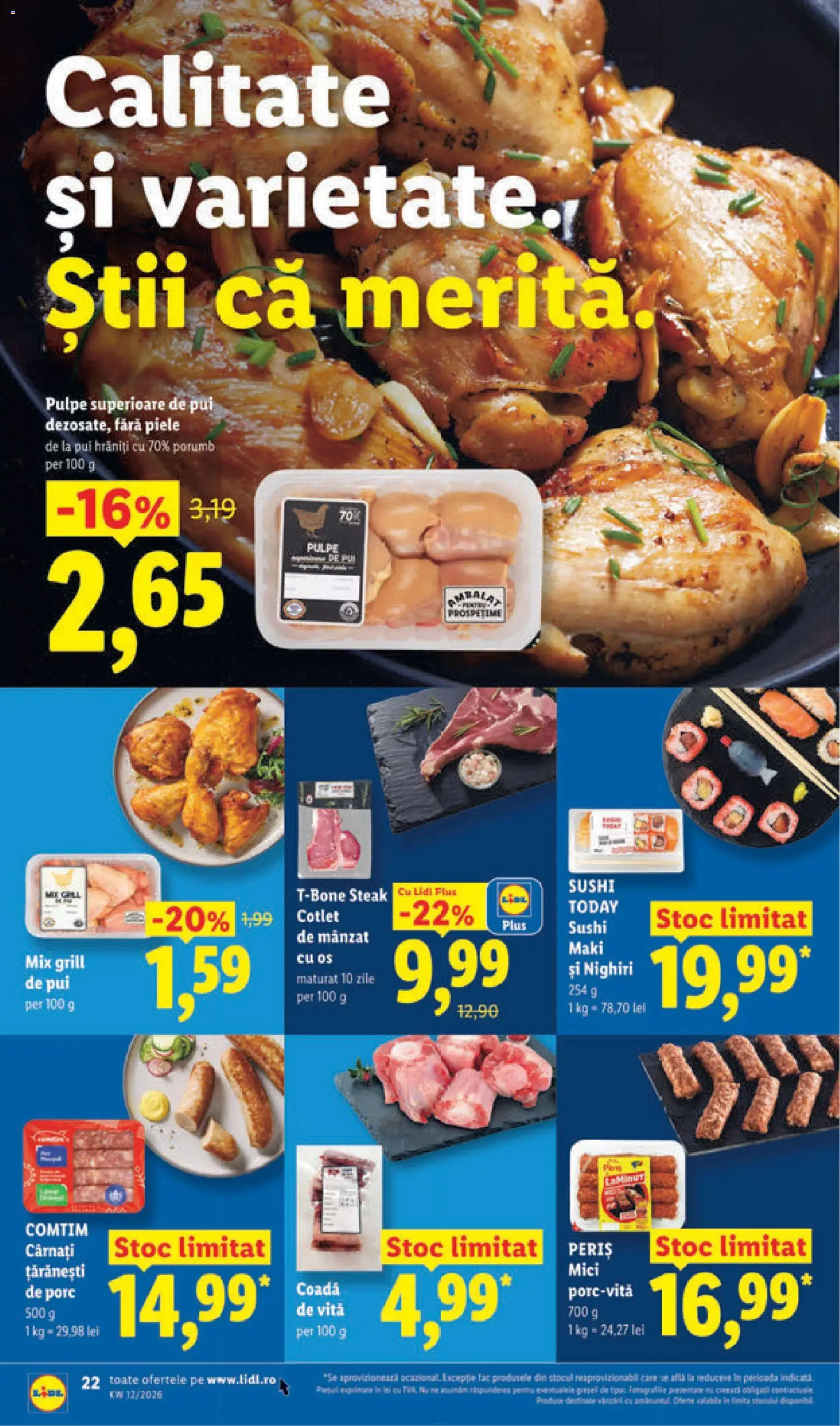 Noul catalog Lidl – valabil de la 16.03.2026 | Pagină: 22 | Produse: Grill, Mici, Porumb, Cârnați