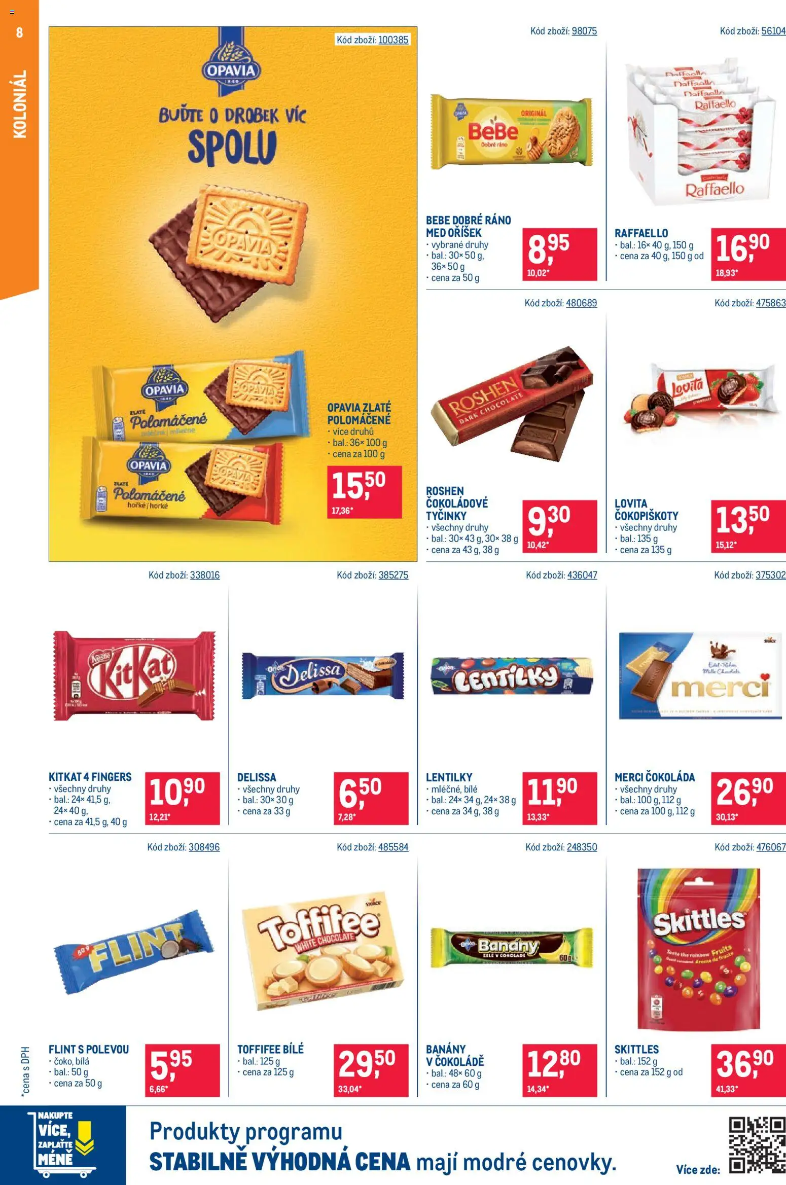 Makro leták - Maloobchod od 09.09.2026 | Strana: 8 | Produkty: Čokoláda, Tyčinky, Lentilky, Bebe