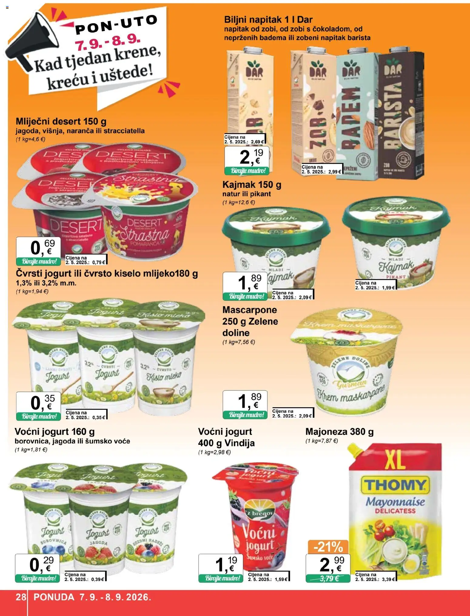 KTC katalog | vrijedi od 02.09.2026 | Stranica: 28 | Proizvodi: Vindija, Mascarpone, Desert, Napitak