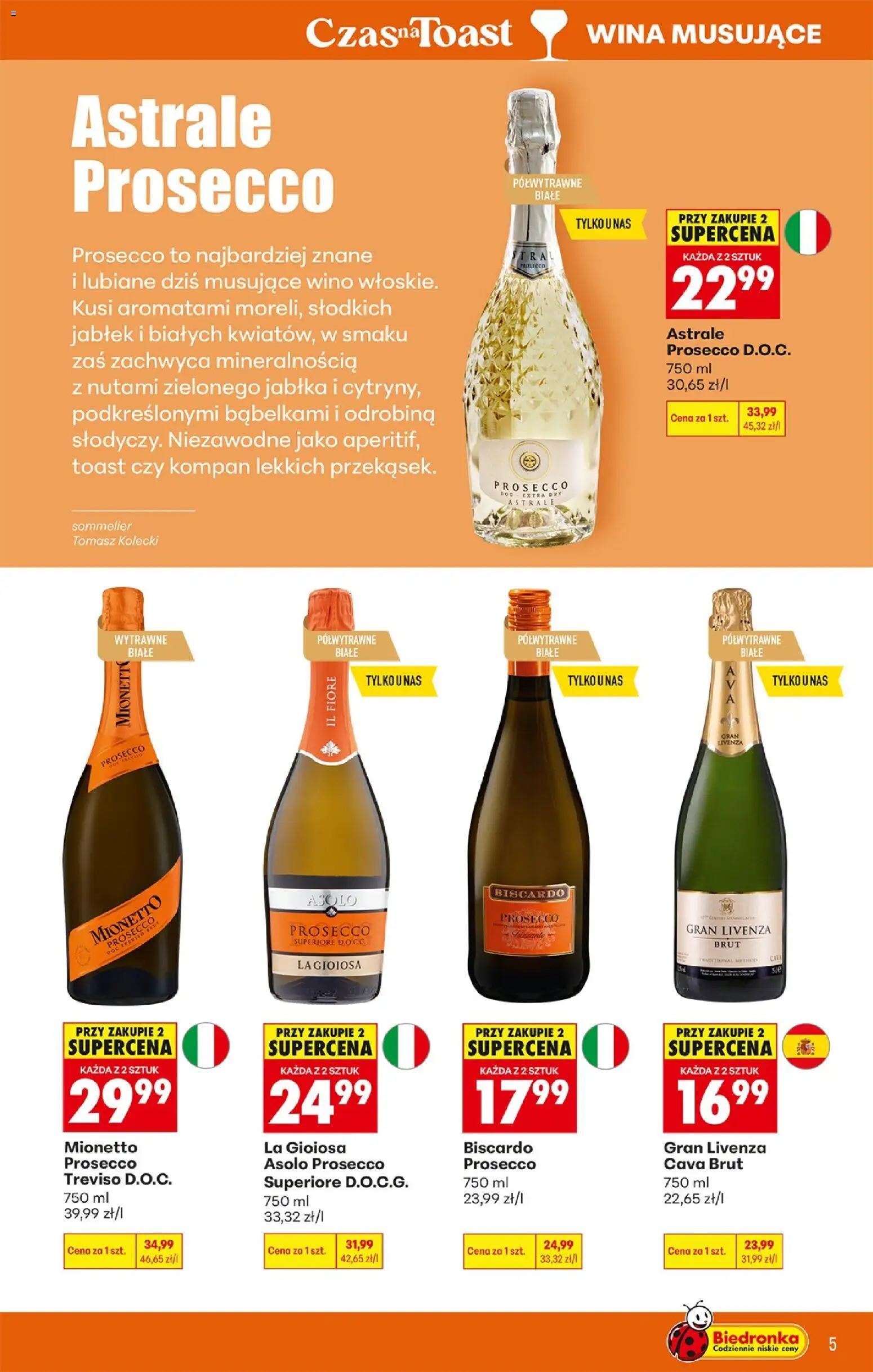 Biedronka Polsko leták - Czas na toast od 04.05.2026 | Strana: 5 | Produkty: Prosecco, Jablka, Mionetto, Prosecco Mionetto