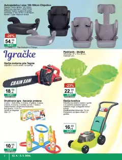 KTC Katalog igračke i tekstil - Pregled kataloga iz trgovine KTC, vrijedi od 22.04.2026 | Stranica: 2 | Proizvodi: Kosilica, Baterije, Pila, Igra