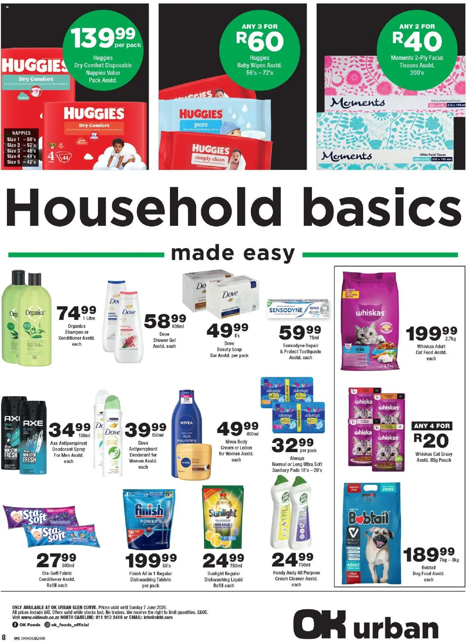 New OK Foods catalogue – valid from 25.05.2026 | Page: 8 | Products: Fish, Cream, Antiperspirant, Dishwashing liquid