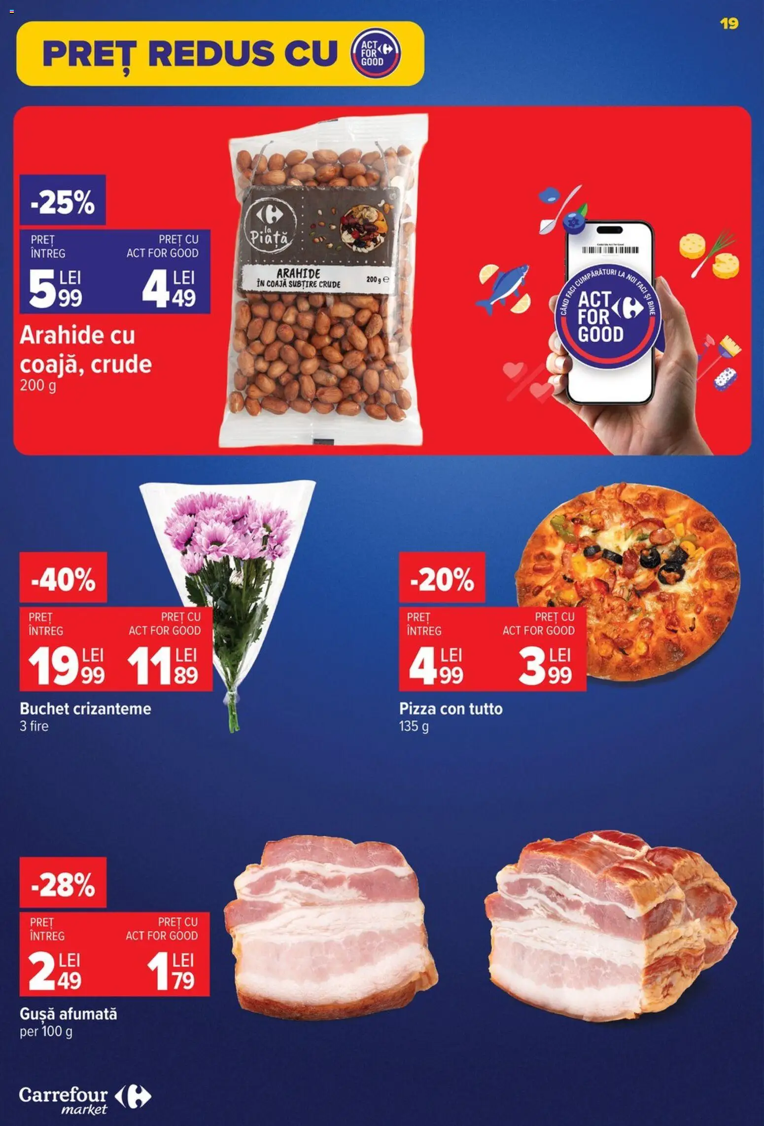 Noul catalog Carrefour – valabil de la 23.09.2026 | Pagină: 19 | Produse: Arahide, Pizza