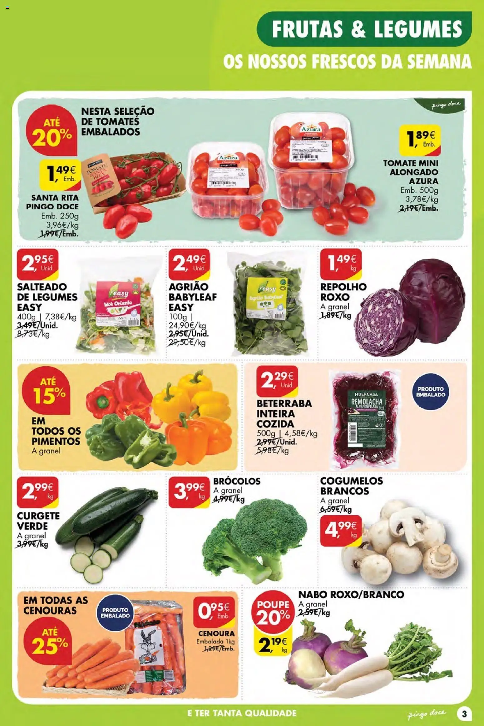 Pingo Doce Poupe Esta Semana Açores │ válido de 28.05.2026 | Página: 3 | Produtos: Beterraba, Tomates, Cenoura, Cogumelos