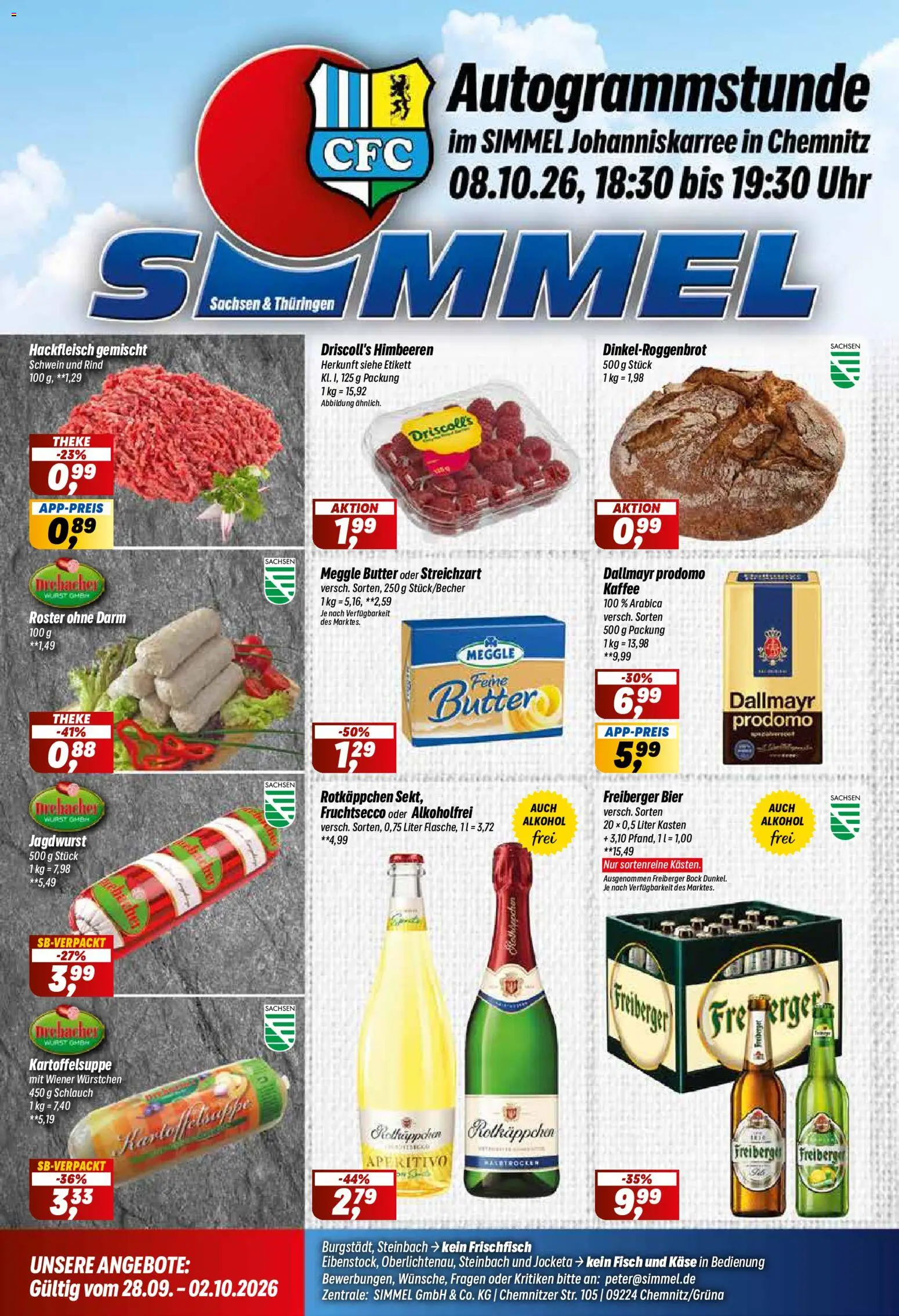 Simmel Prospekt – gültig ab 28.09.2026 | Seite: 1 | Produkte: Theke, Kaffee, Dallmayr, Uhr