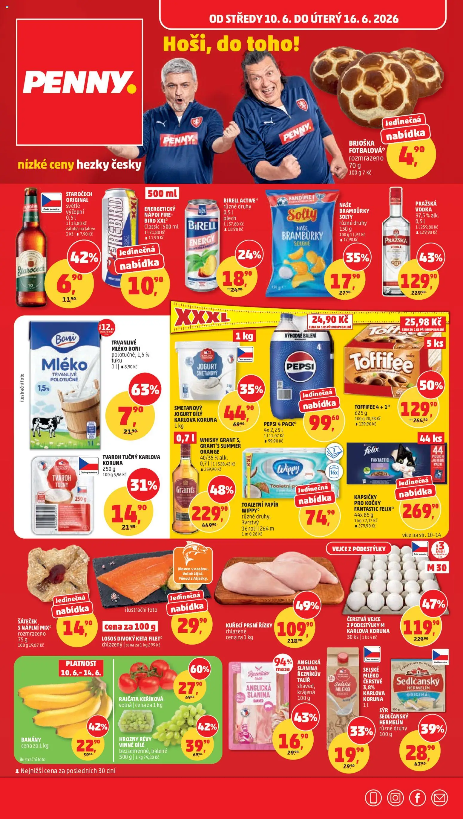Penny Market leták od 10.06.2026 | Strana: 1 | Produkty: Bramburky, Toffifee, Hermelín, Losos