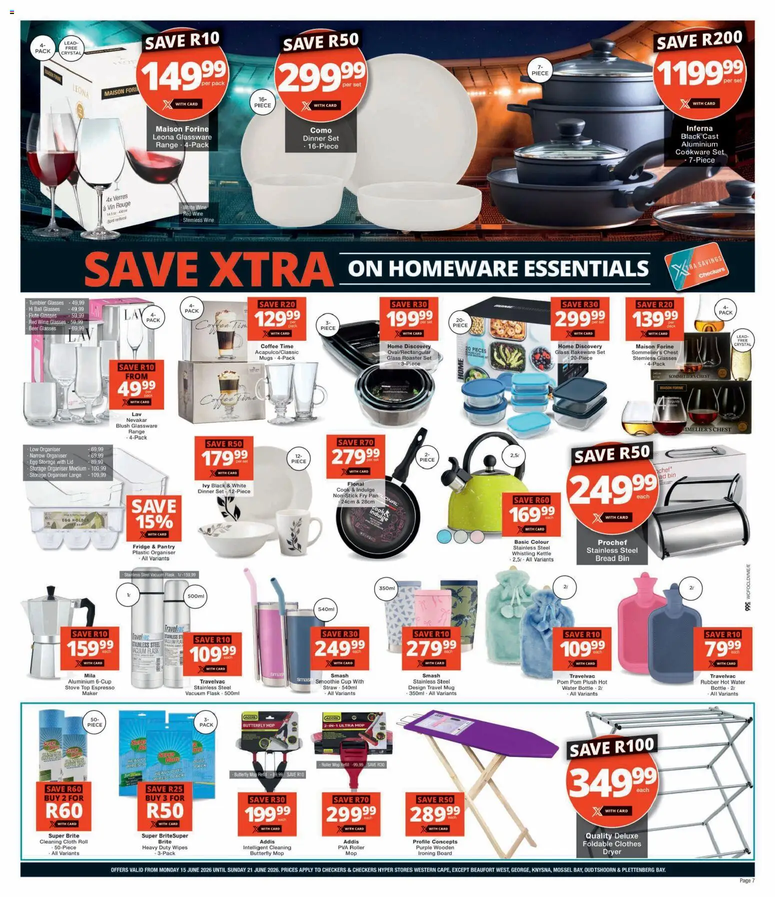 New Checkers catalogue – valid from 15.06.2026 | Page: 7 | Products: Glasses, Fridge, Beer, Blush