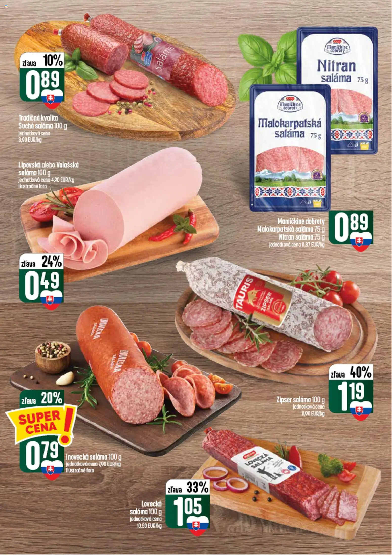 Nové COOP Jednota akcie – leták je platný od 03.09.2026 | Strana: 16 | Produkty: Saláma, Šál