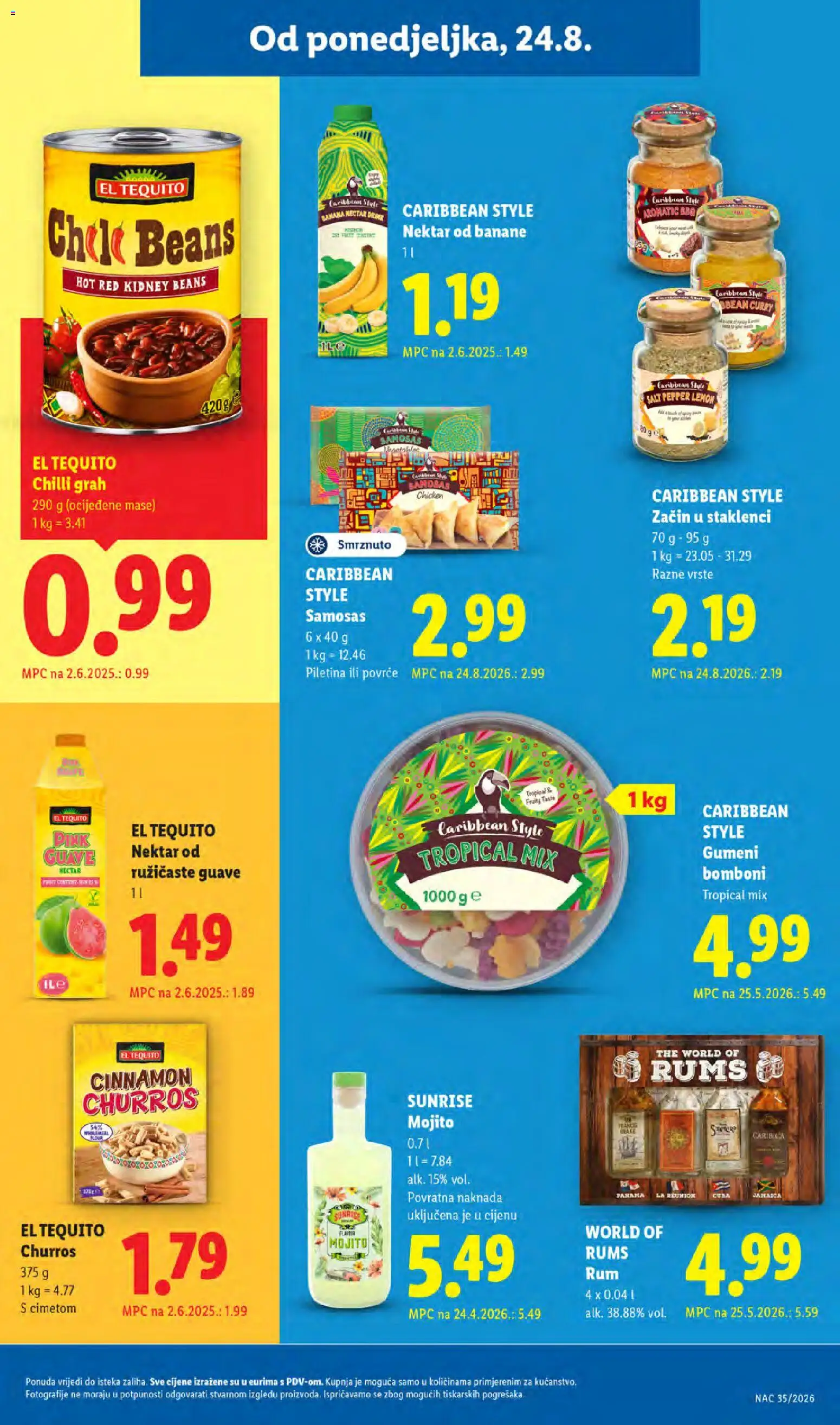 Lidl katalog | vrijedi od 24.08.2026 | Stranica: 13 | Proizvodi: Banane, Bomboni, Rum, Curry
