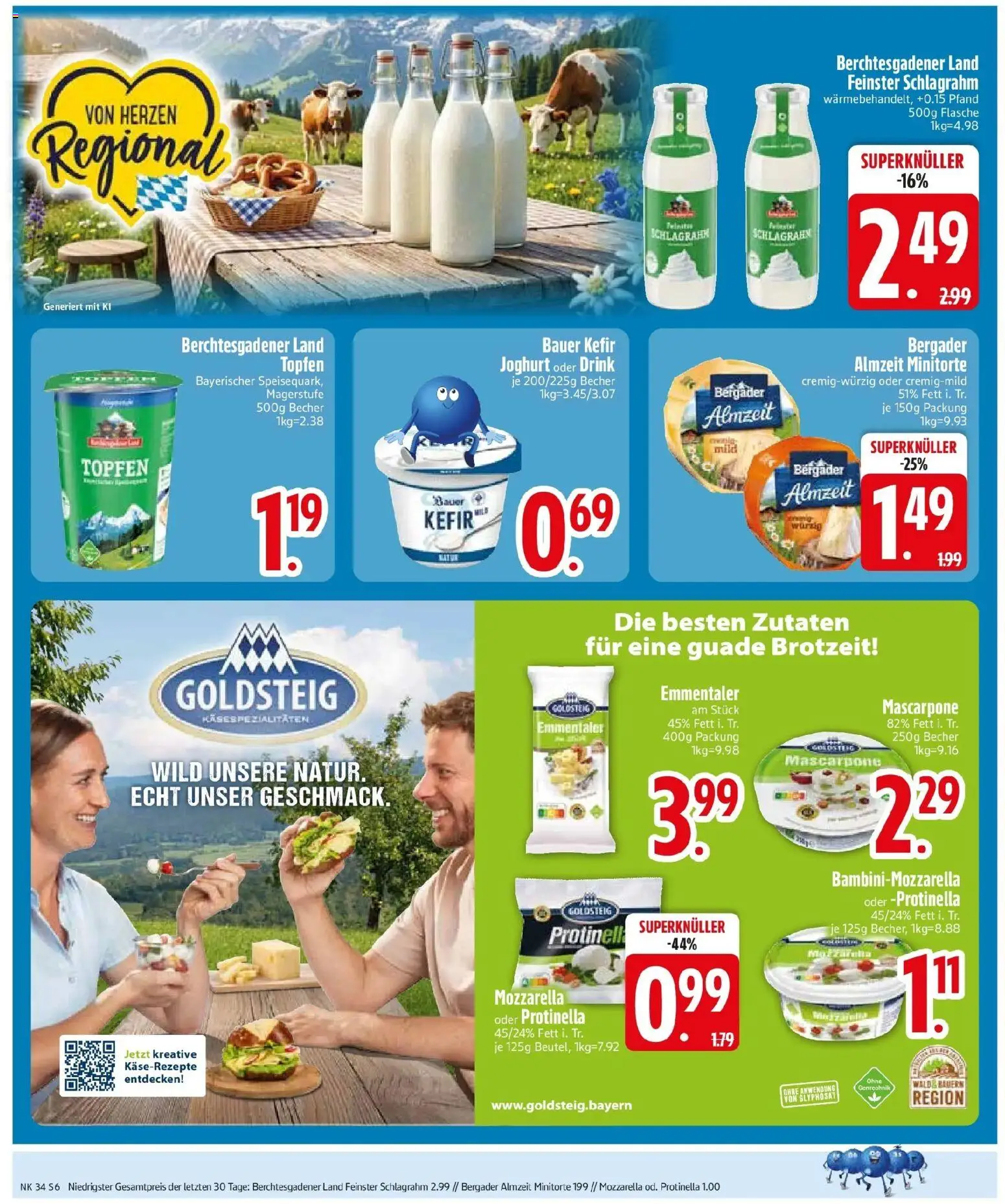 Edeka Prospekt Ortenburg – gültig ab 17.08.2026 | Seite: 8 | Produkte: Kefir, Mascarpone, Joghurt, Mozzarella