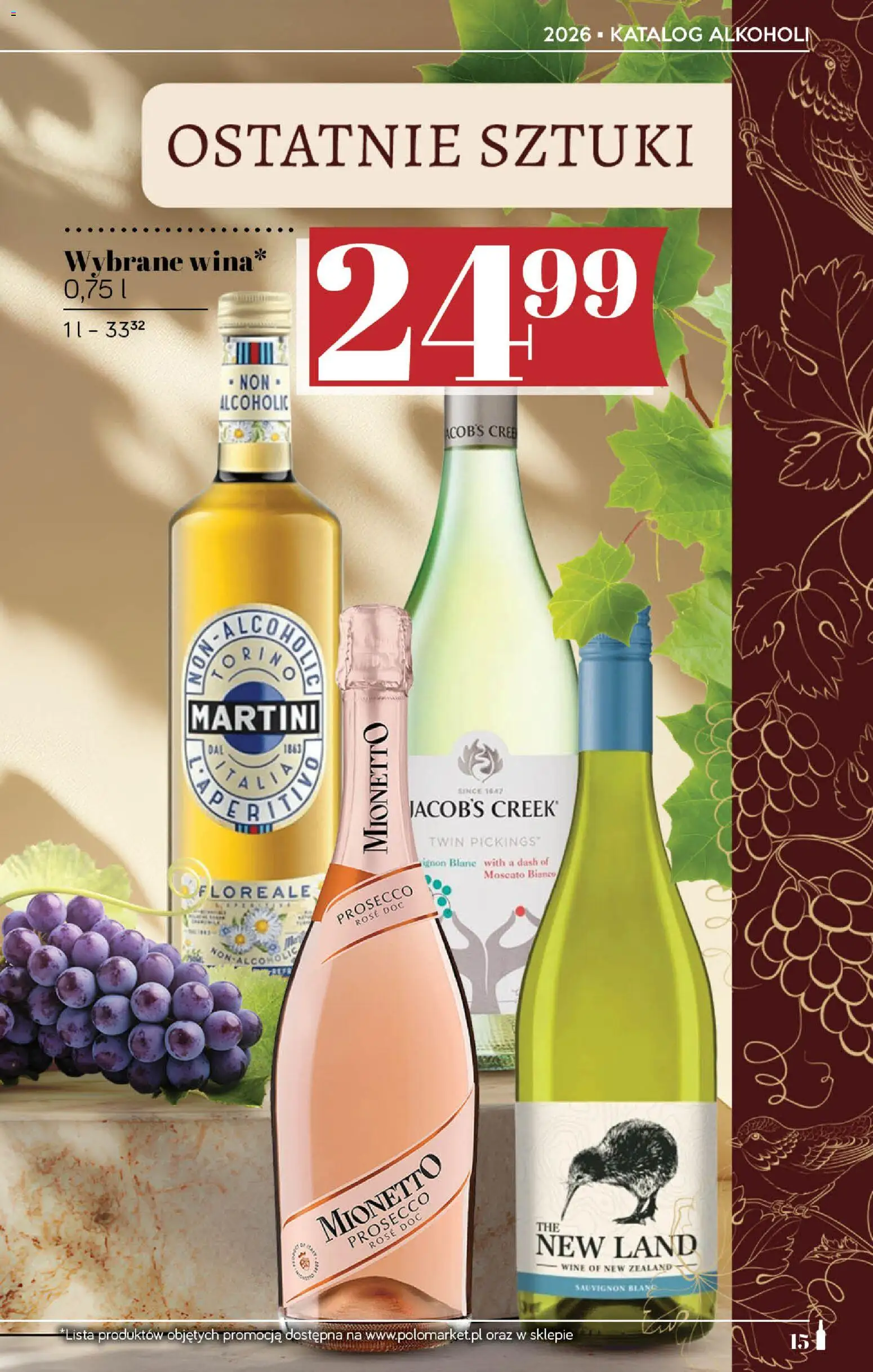 POLOmarket katalog - Alkoholi od 10.09.2026 | Strona: 15 | Produkty: Martini, Mionetto prosecco, Prosecco