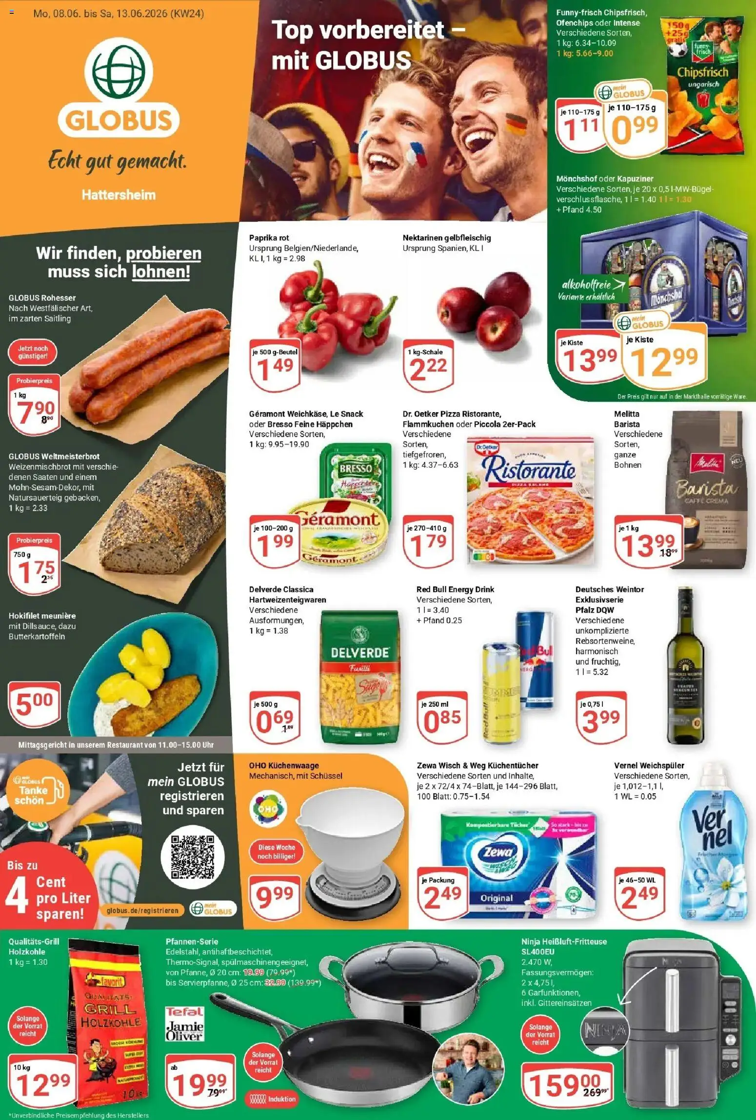 Globus Prospekt Hattersheim – gültig ab 08.06.2026 | Seite: 3 | Produkte: Melitta, Weichspüler, Paprika, Pizza