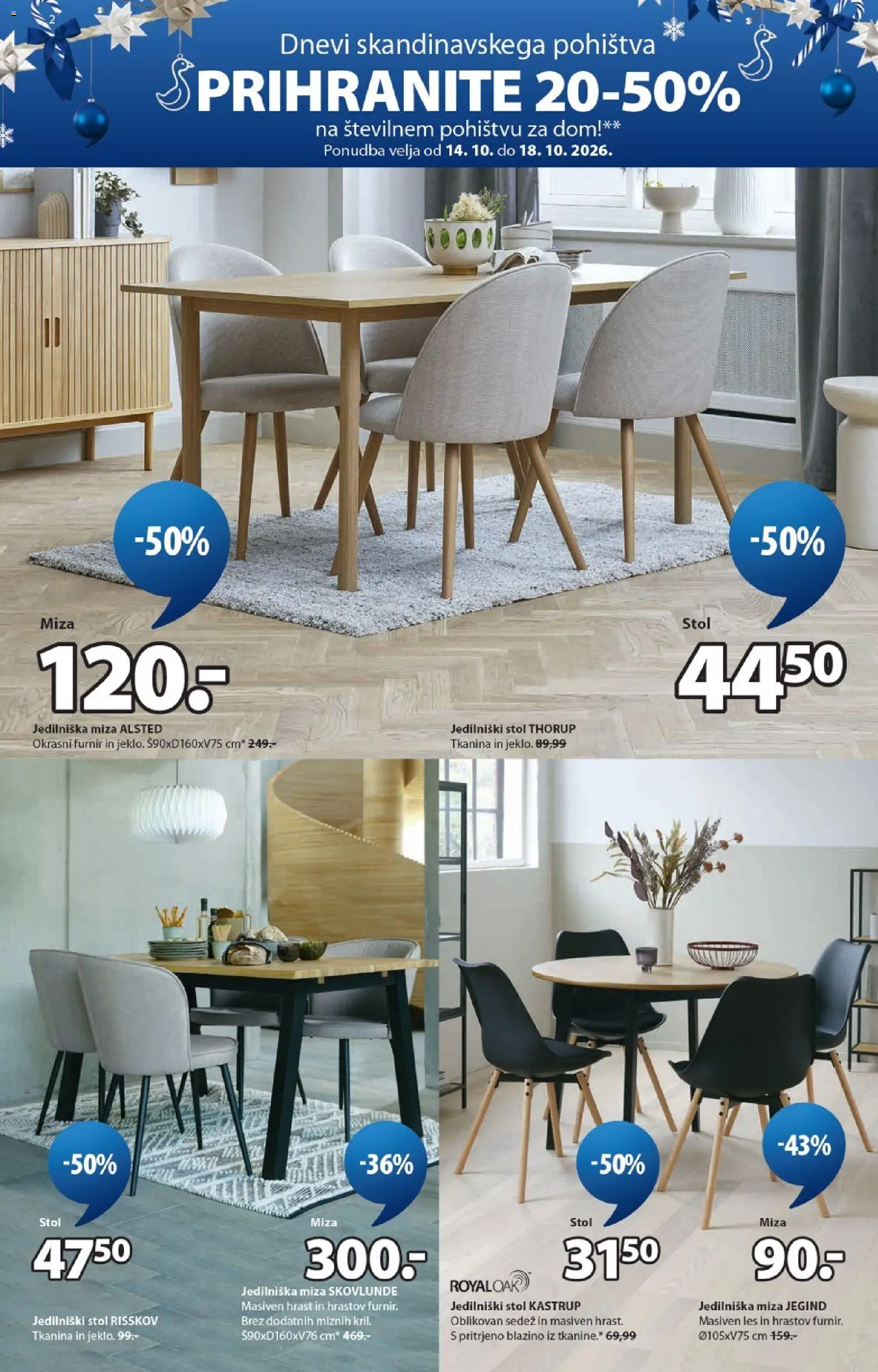 Novi JYSK katalog ponudbe – veljaven od 14.10.2026 | Stran: 2 | Izdelki: Furnir, Miza, Stol