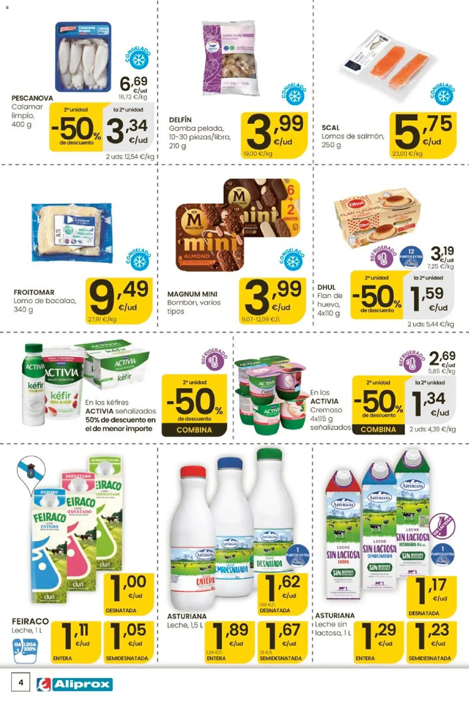 Eroski Ofertas │ válido desde el 11.06.2026 | Página: 4 | Productos: Leche sin lactosa, Leche, Gamba