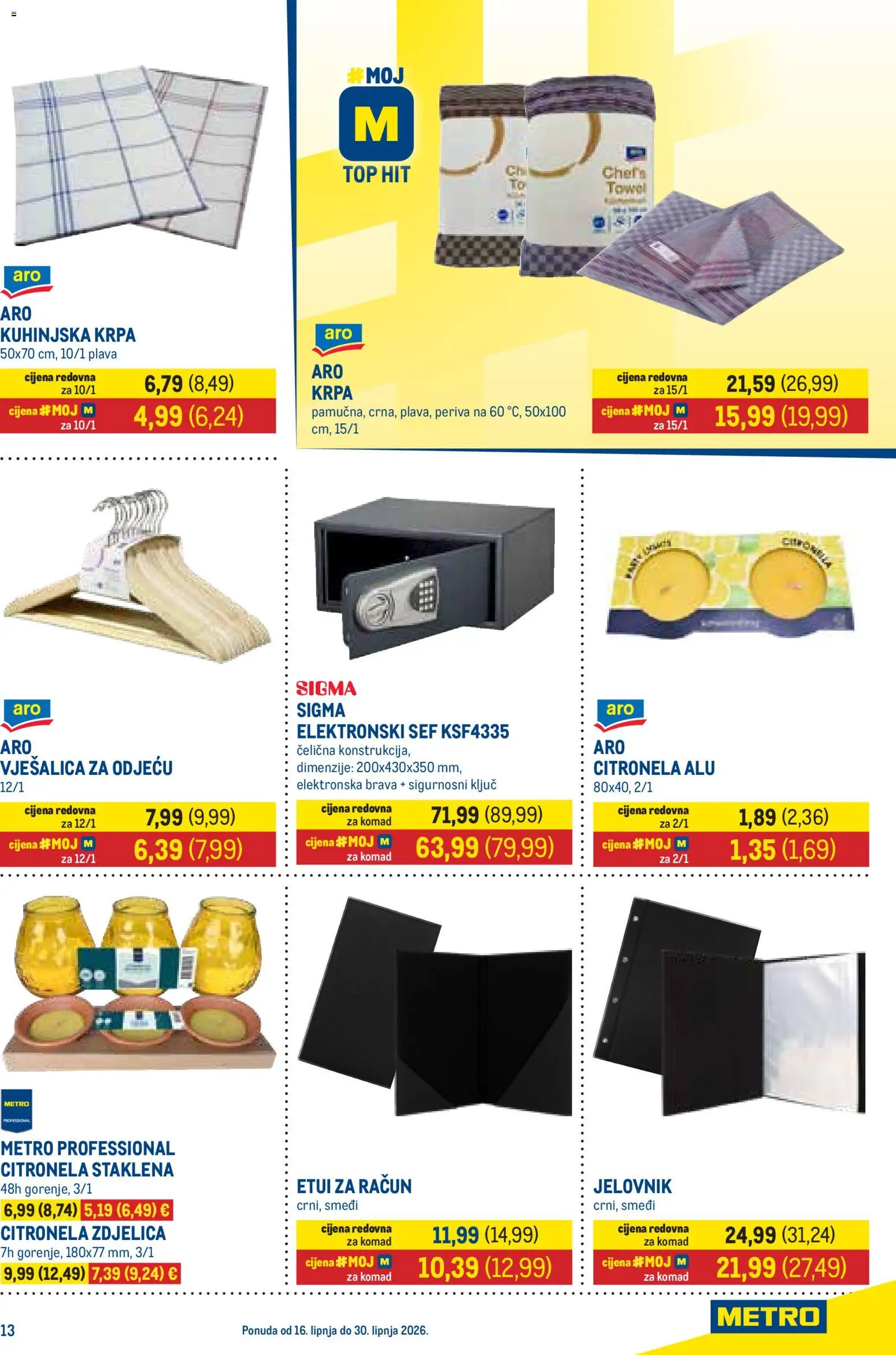 Metro katalog | vrijedi od 16.06.2026 | Stranica: 9 | Proizvodi: Vješalica, Krpa, Sef