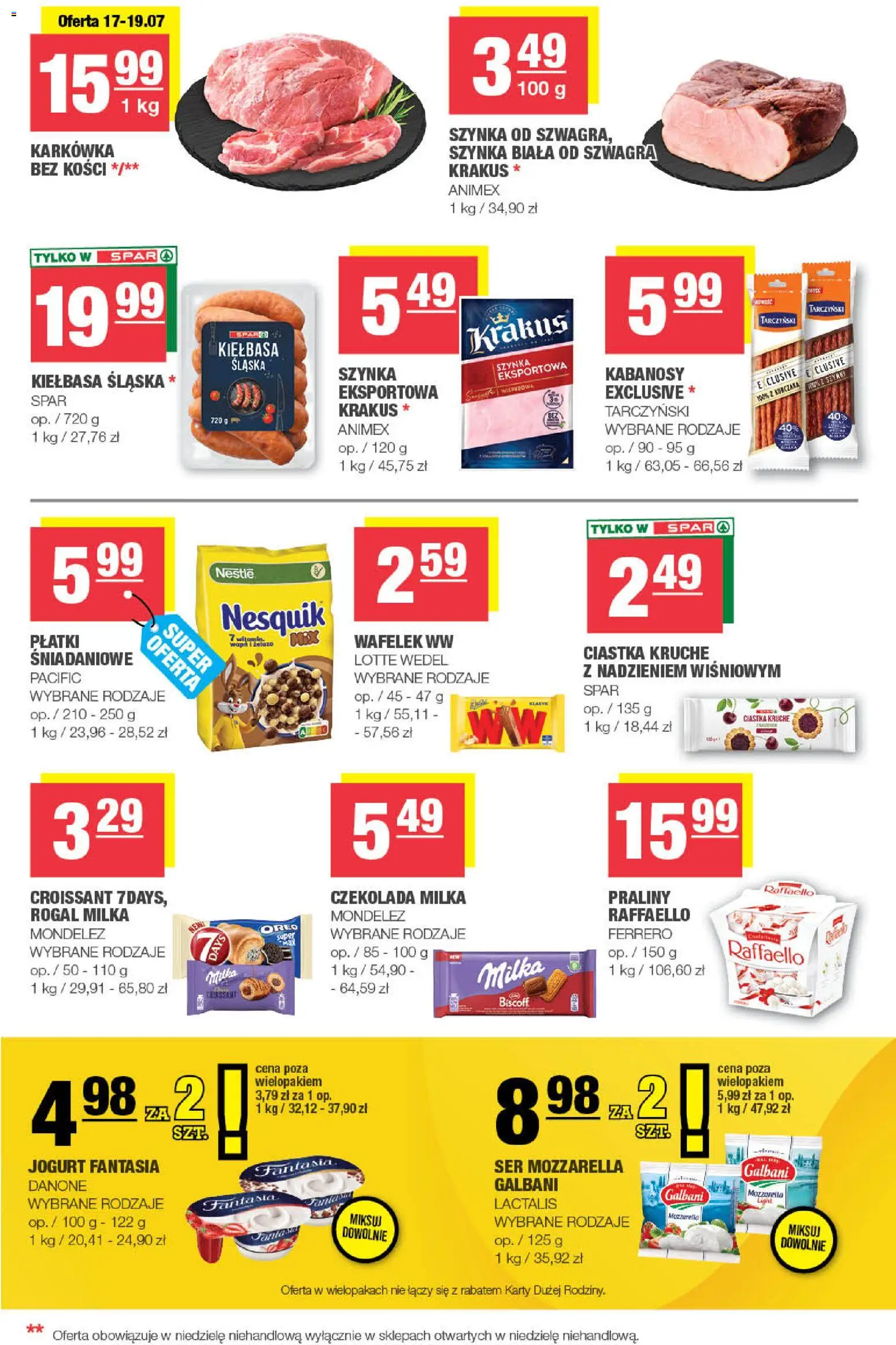 Spar gazetka - Mini od 15.07.2026 | Strona: 3 | Produkty: Kiełbasa, Kabanosy, Czekolada, Mozzarella