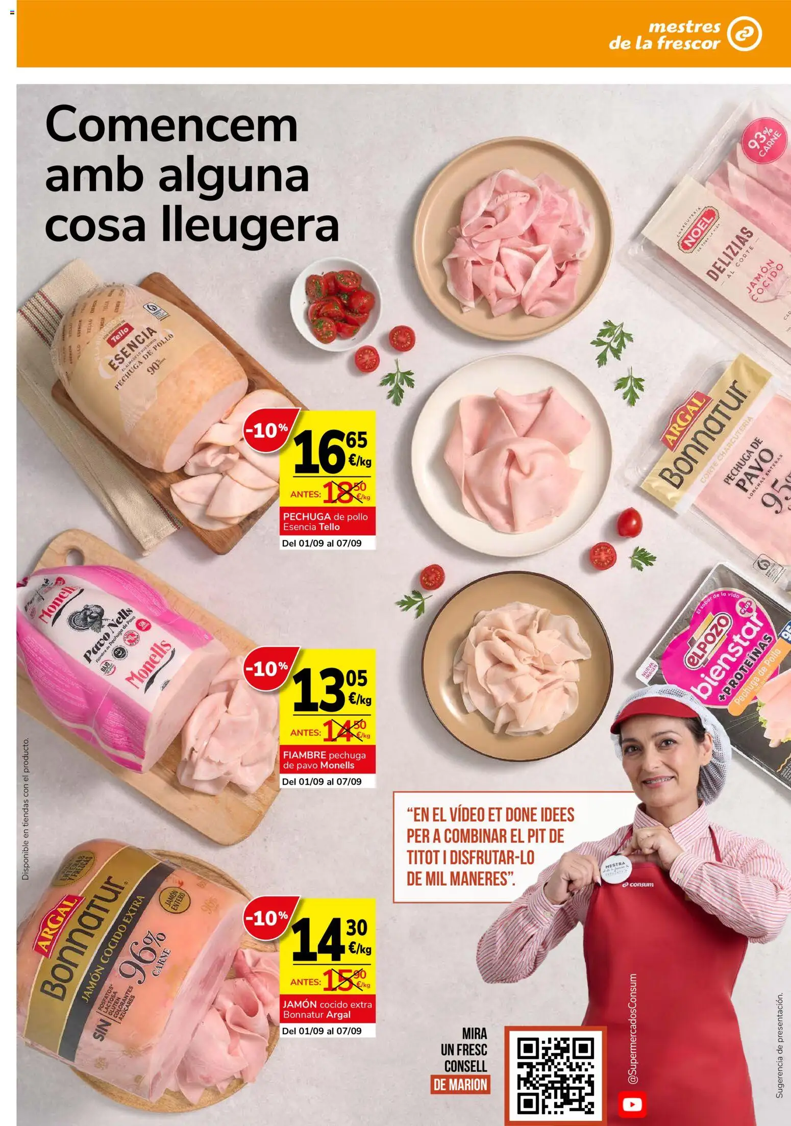 Consum folleto │ válido desde el 27/08/2026 | Página: 17 | Productos: Jamón cocido, Video, Pollo, Pavo