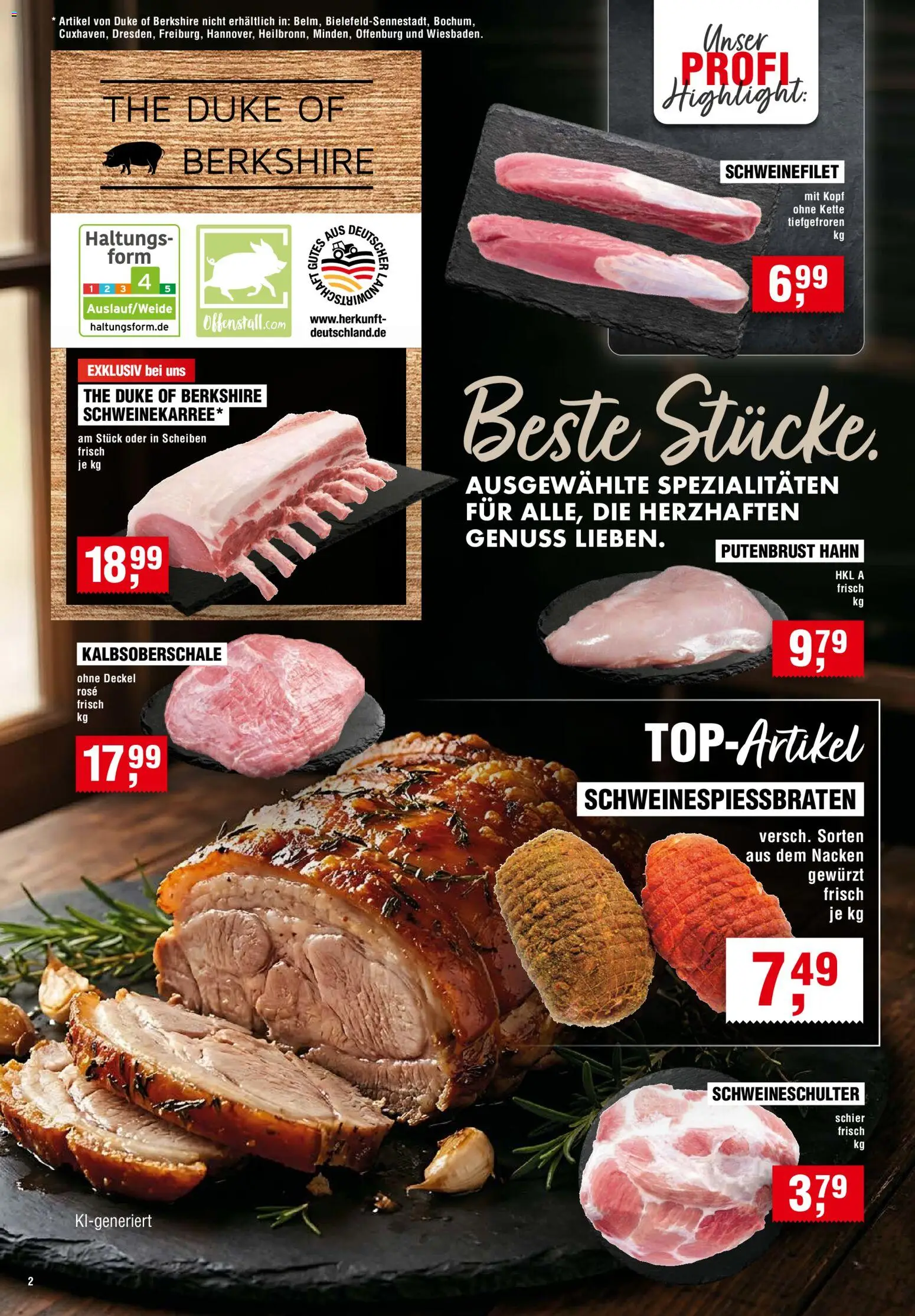 Handelshof Prospekt – gültig ab 15.10.2026 | Seite: 2 | Produkte: Putenbrust, Spezialitäten, Schweinefilet