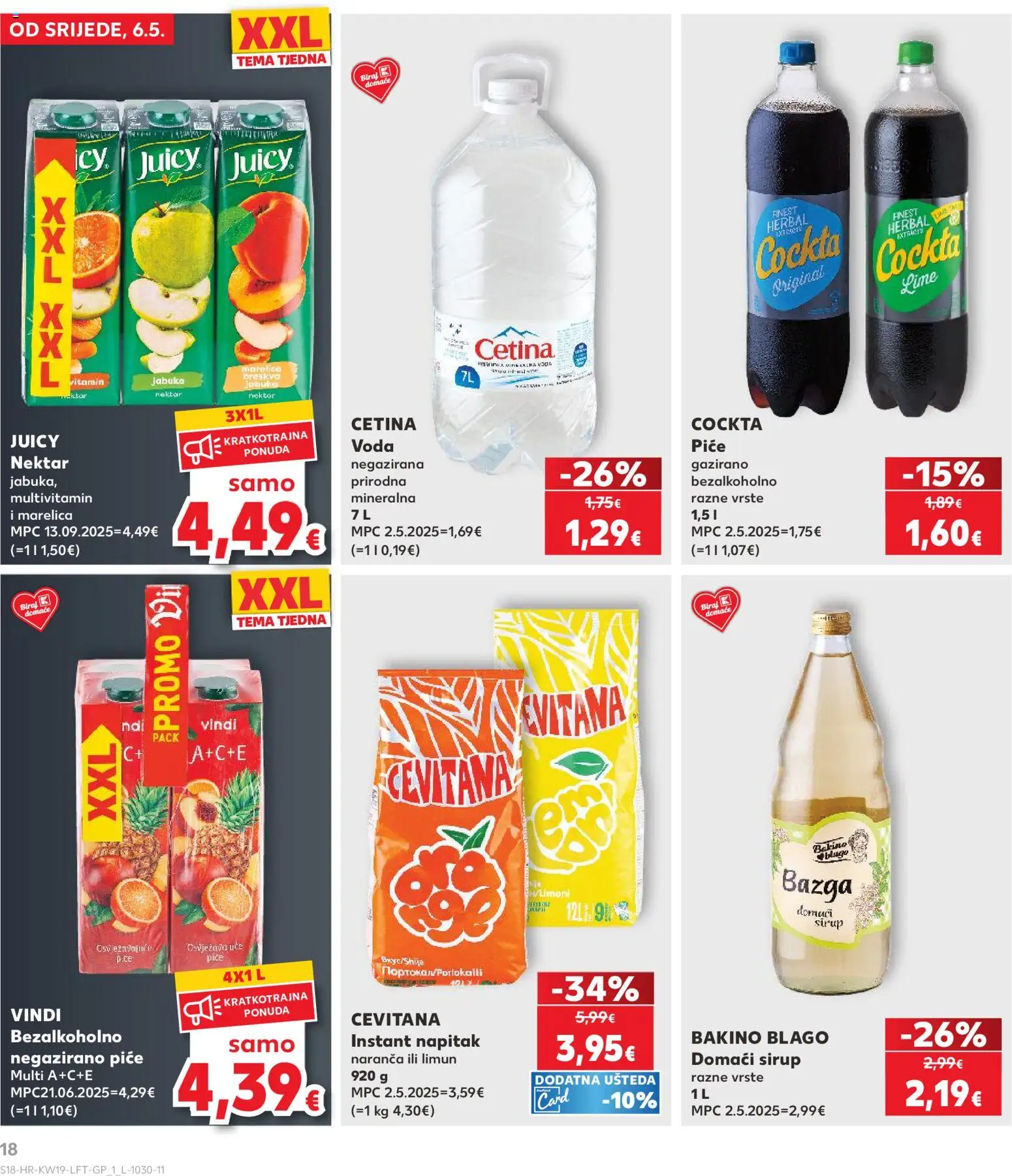 Kaufland katalog | vrijedi od 06.05.2026 | Stranica: 18 | Proizvodi: Voda, Limun, Bazga, Jabuka