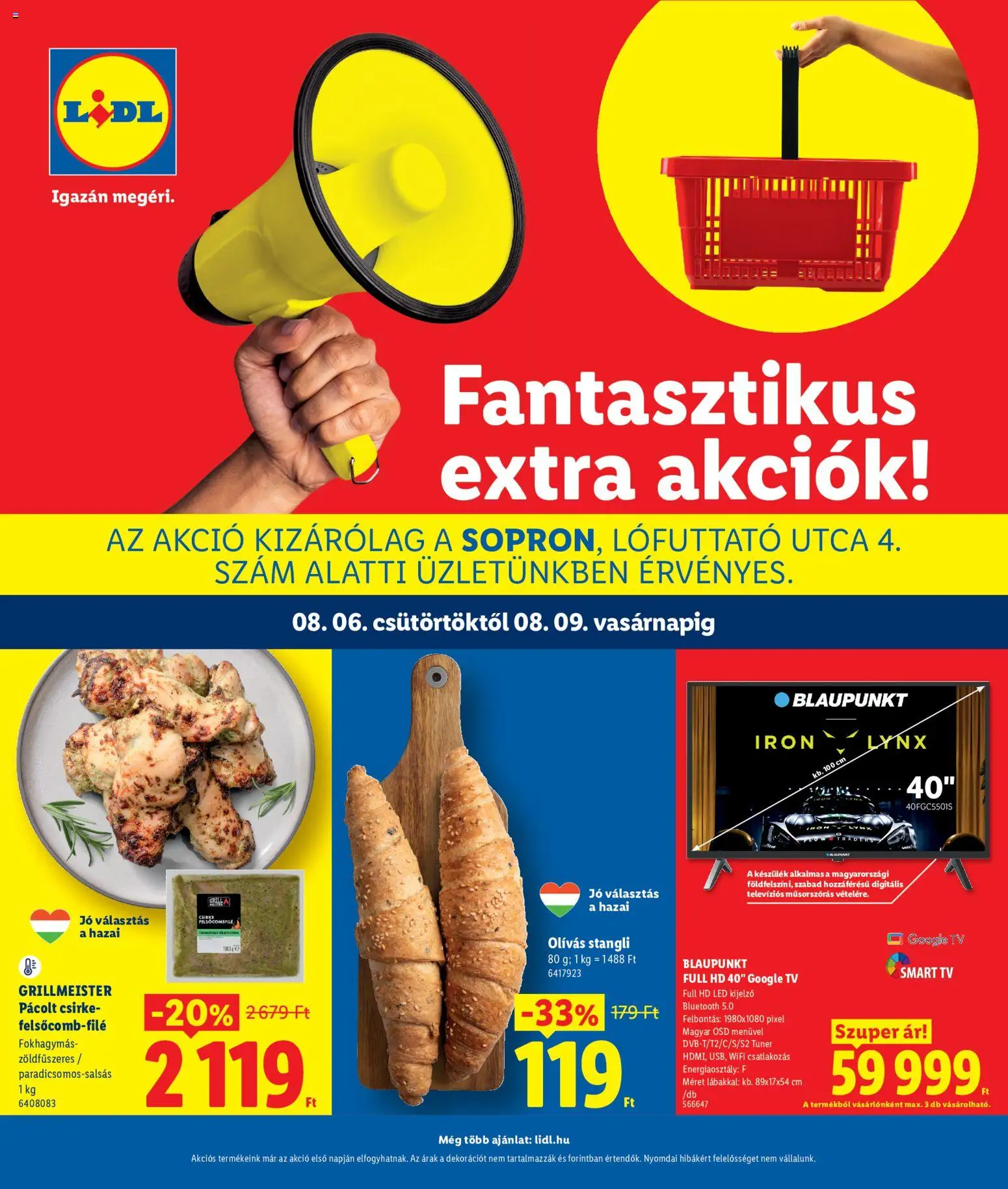 Lidl akciós ujság - amely érvényes a következő dátumtól: 2026.08.06. | Oldal: 1 | Termékek: Stangli, TV, Smart tv