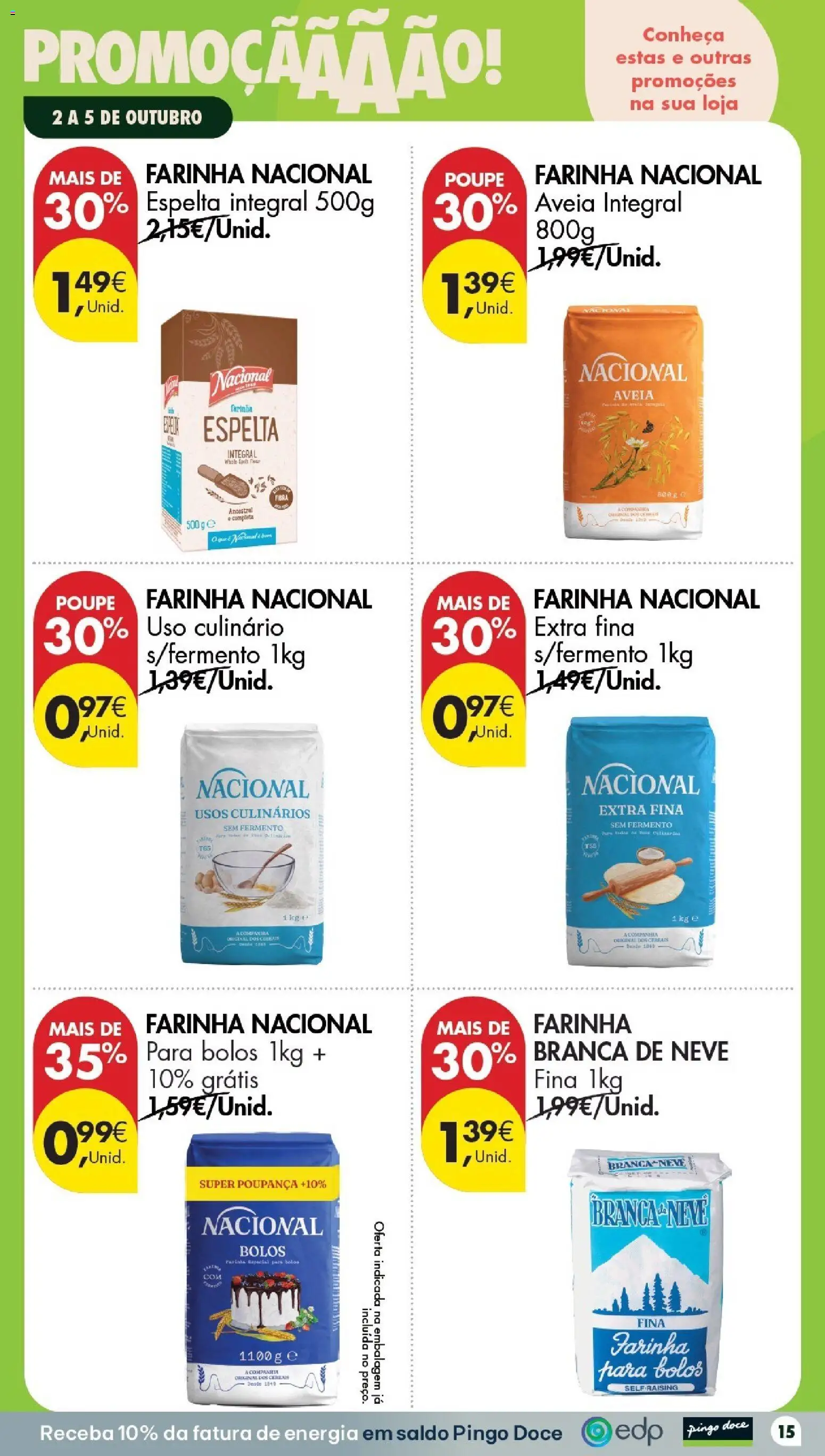 Pingo Doce folheto Poupe Este Fim de Semana │ válido de 02/10/2026 | Página: 15 | Produtos: Aveia, Cereais, Farinha