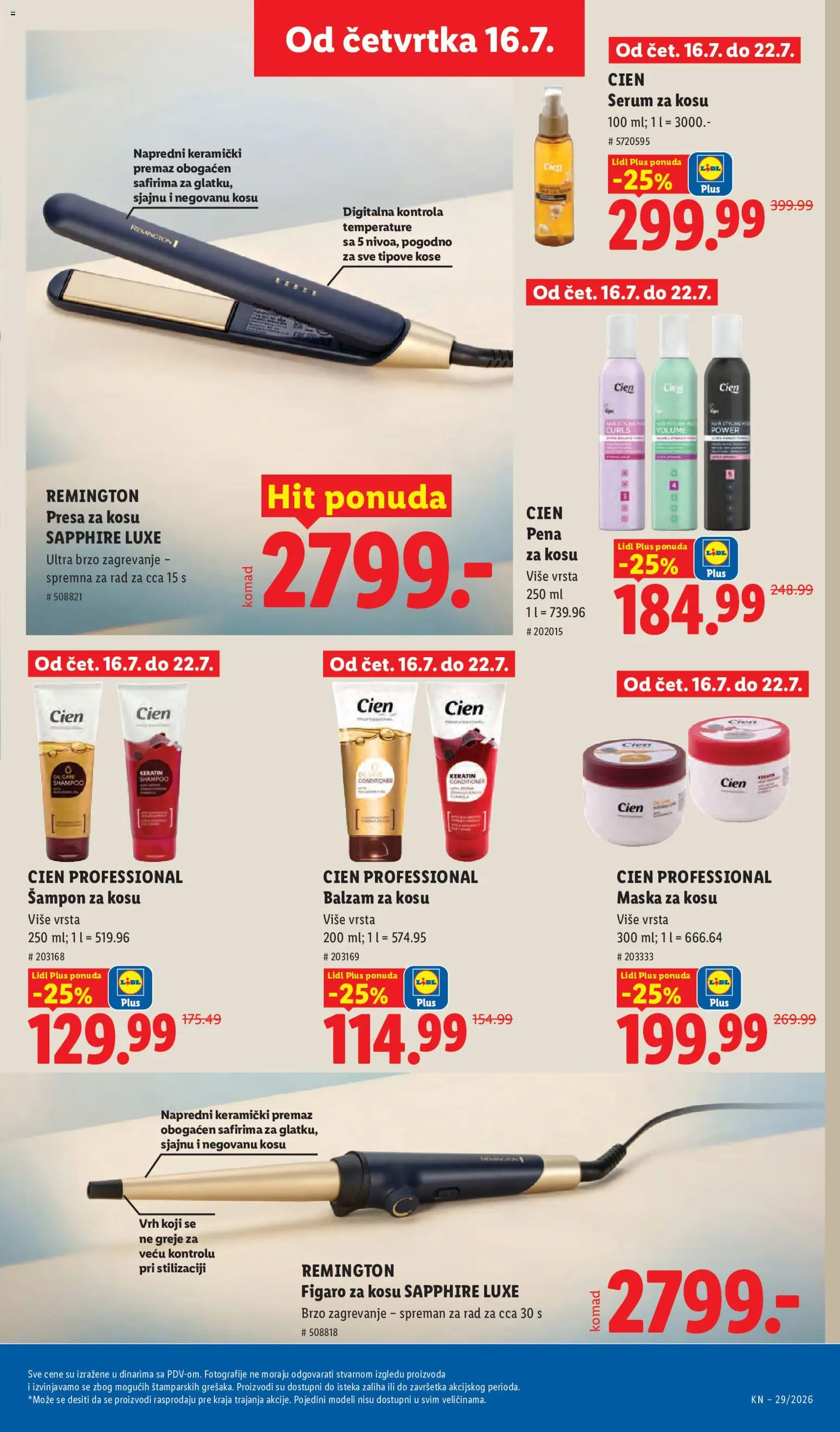 Lidl katalog - važi od 16.07.2026 | Strana: 85 | Proizvode: Šampon, Balzam, Maska, Presa za kosu