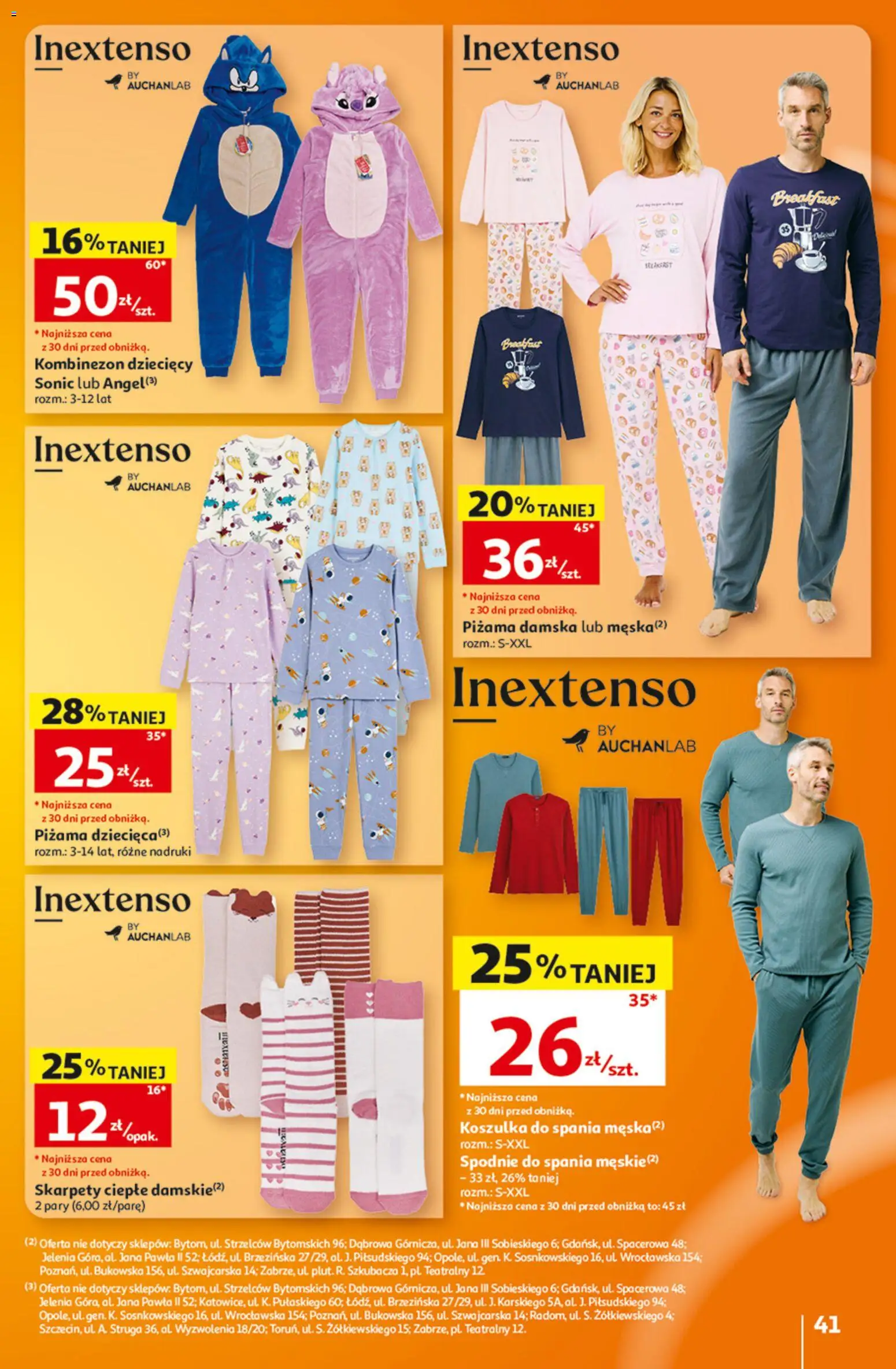 Auchan gazetka - Hipermarket od 08.10.2026 | Strona: 41 | Produkty: Kombinezon, Spodnie, Skarpety, Piżama