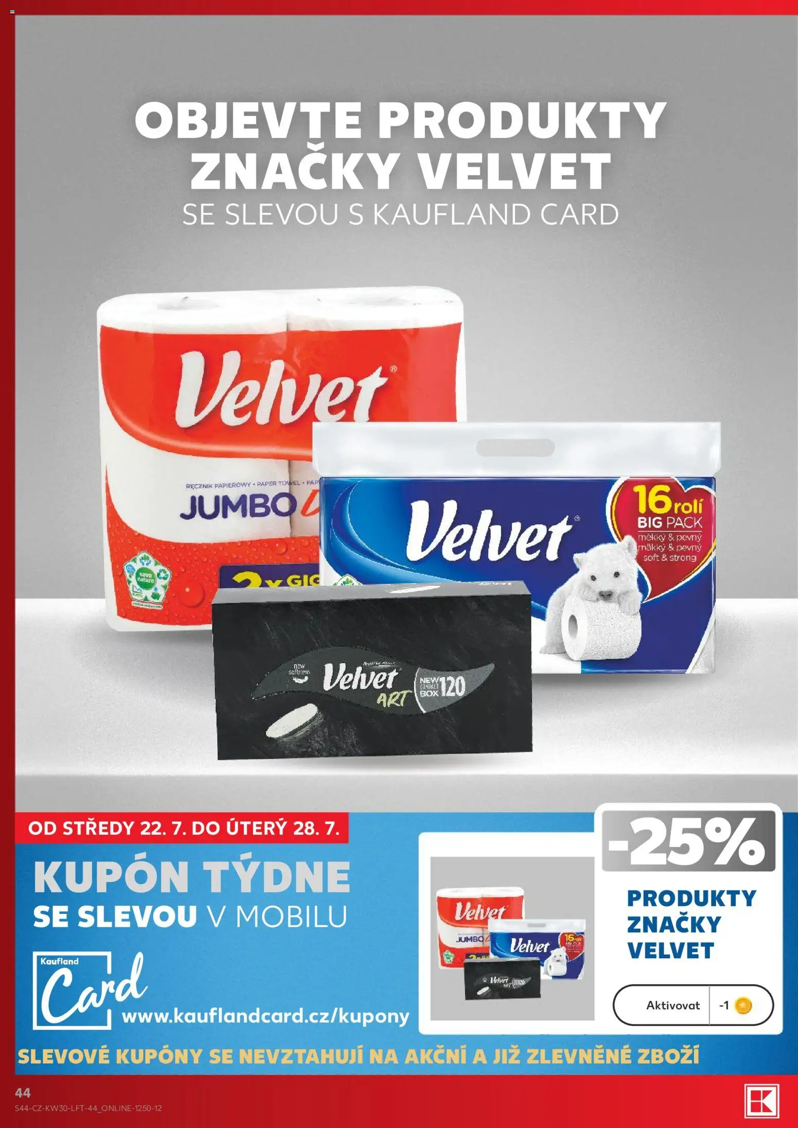 Kaufland leták od 22.07.2026 | Strana: 44 | Produkty: Box, Velvet