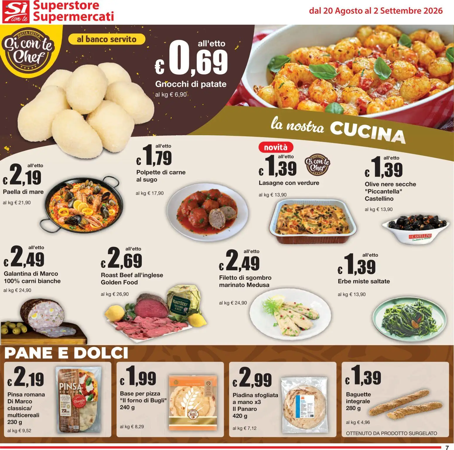 Volantino Sì con Te del 20/08/2026 | Pagina: 7 | Prodotti: Pane, Erbe, Patate, Forno