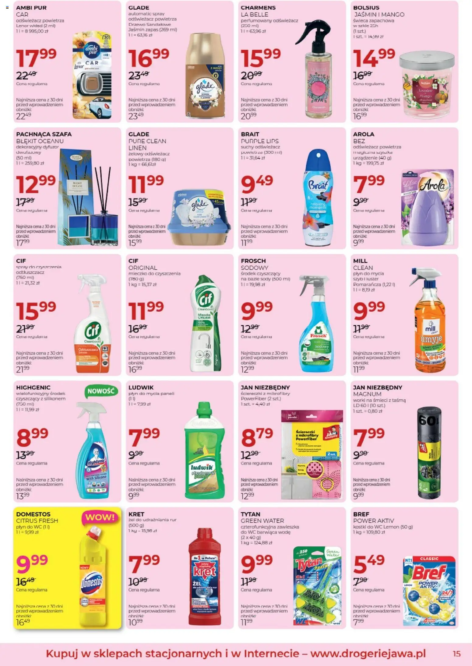 Jawa gazetka od 03.09.2026 | Strona: 15 | Produkty: Kostki do wc, Worki na śmieci, Świeca, Magnum