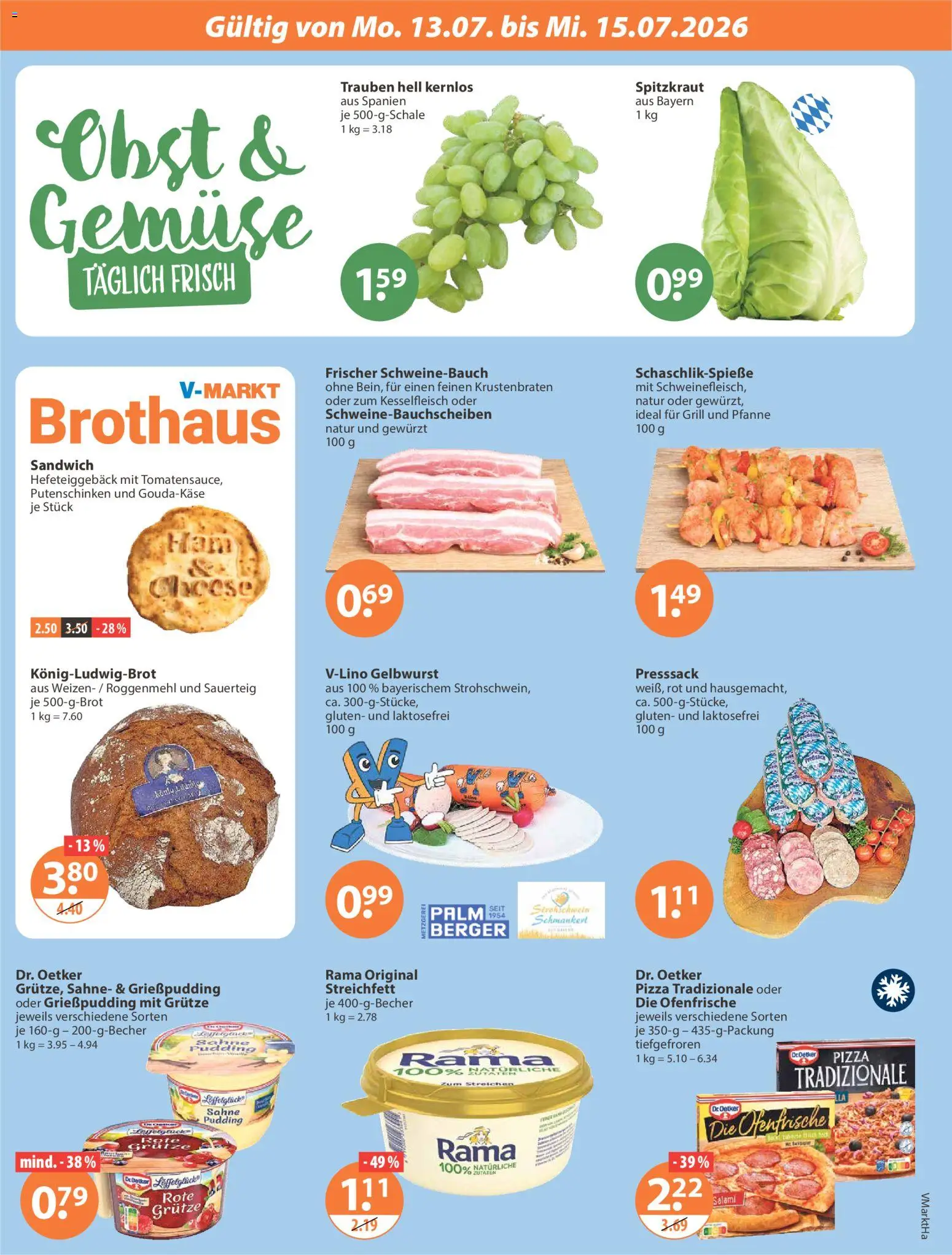 V-Markt Angebote – gültig ab 09.07.2026 | Seite: 20 | Produkte: Grill, Trauben, Pudding, Obst