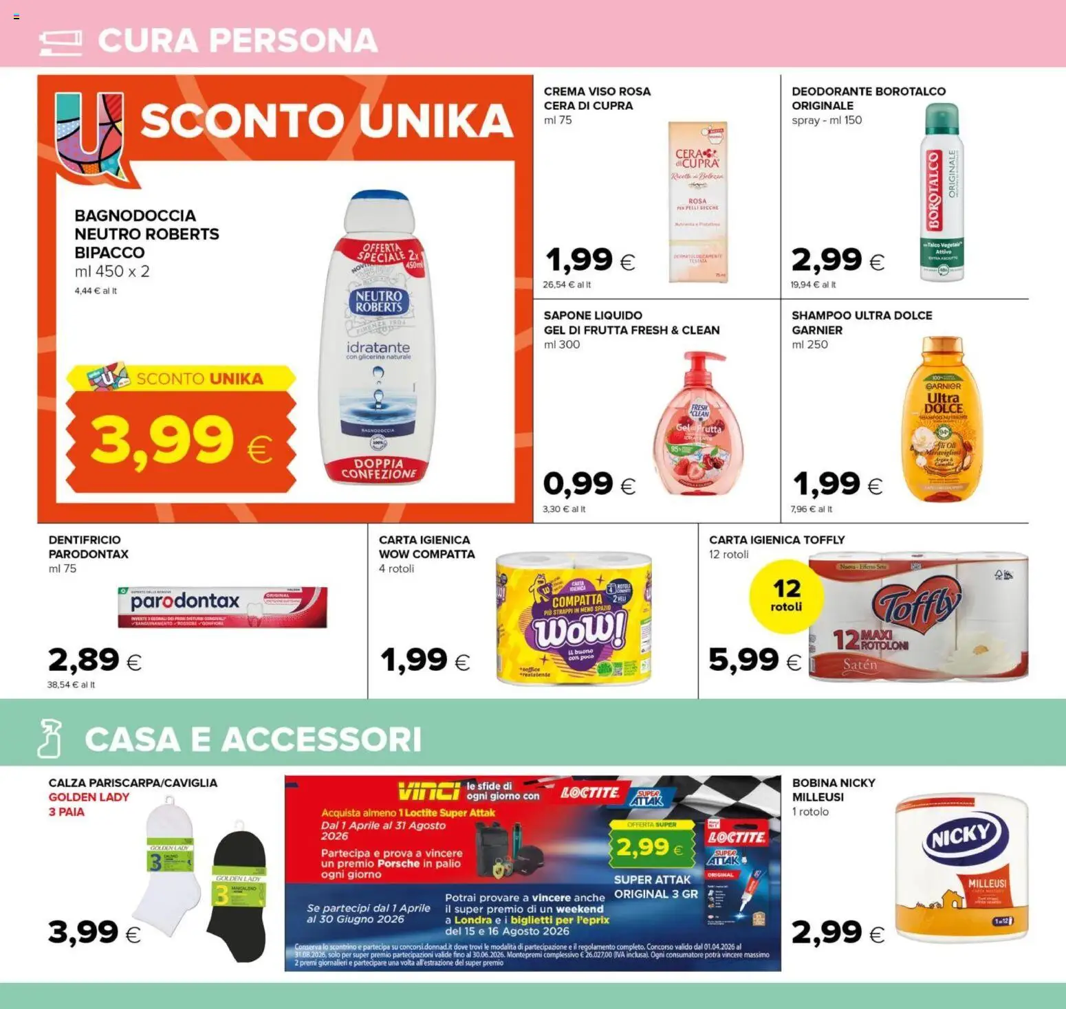 Volantino Tigre del 07.05.2026 | Pagina: 18 | Prodotti: Shampoo, Dentifricio, Crema viso, Talco