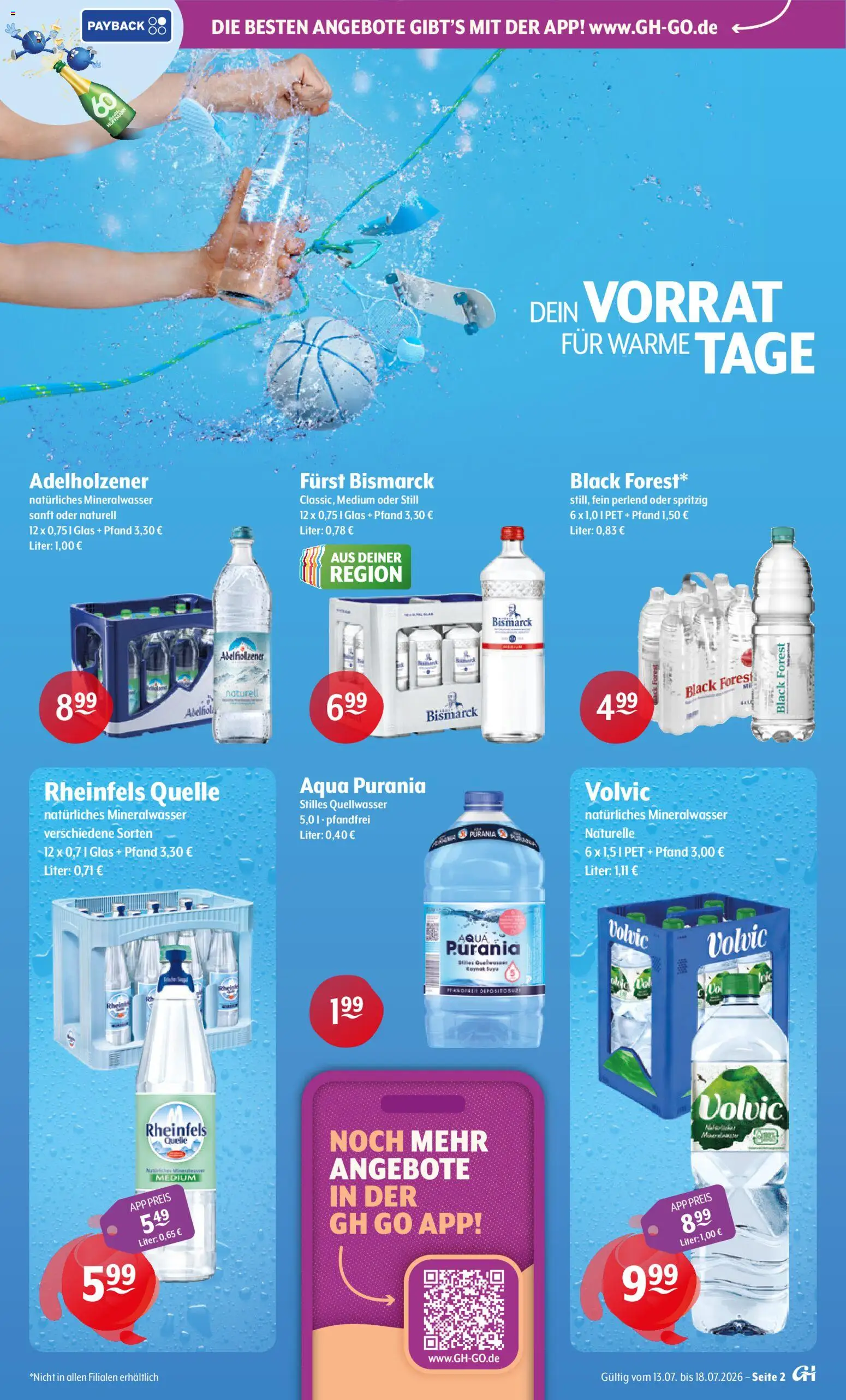 Getränke Hoffmann - Hamburg – gültig ab 13.07.2026 | Seite: 2 | Produkte: Adelholzener, Mineralwasser, Volvic, Rheinfels quelle