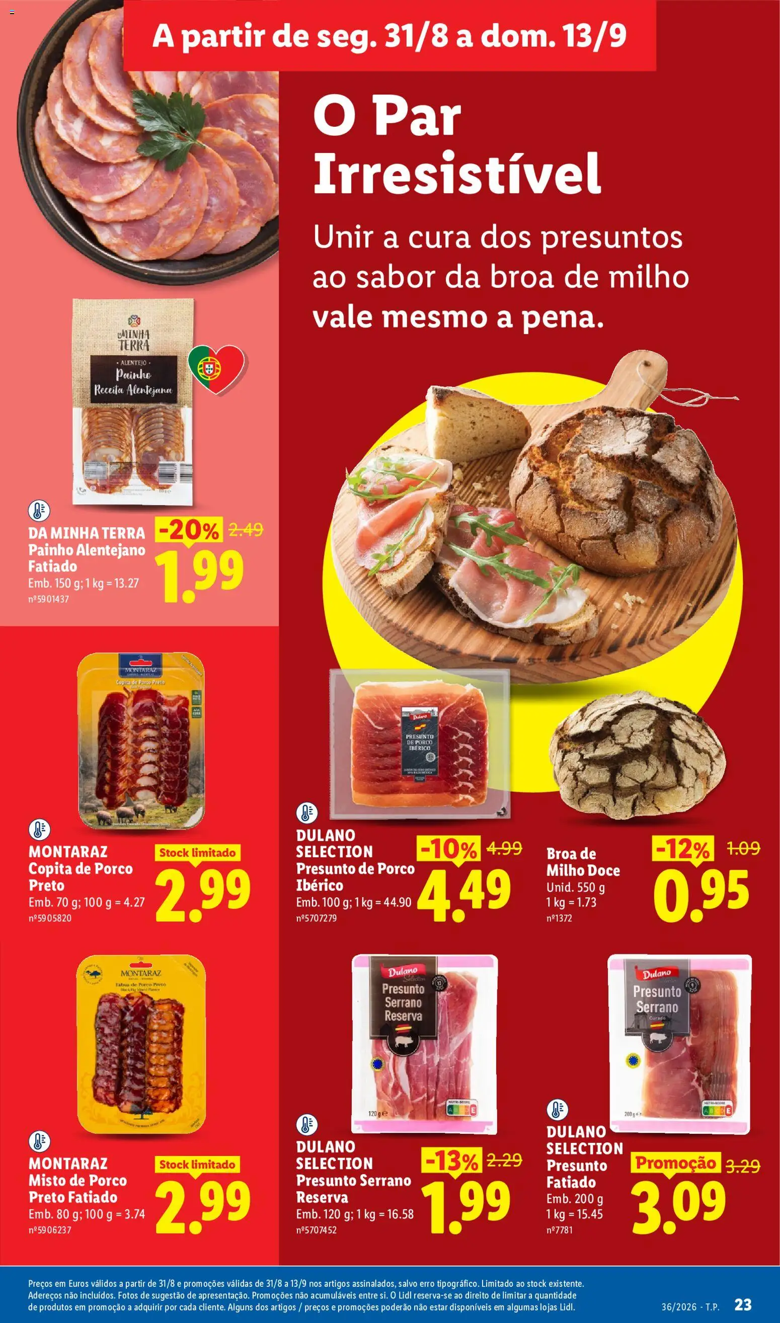 Lidl Folheto Especial │ válido de 31/08/2026 | Página: 23 | Produtos: Presunto Serrano, Presunto, Milho
