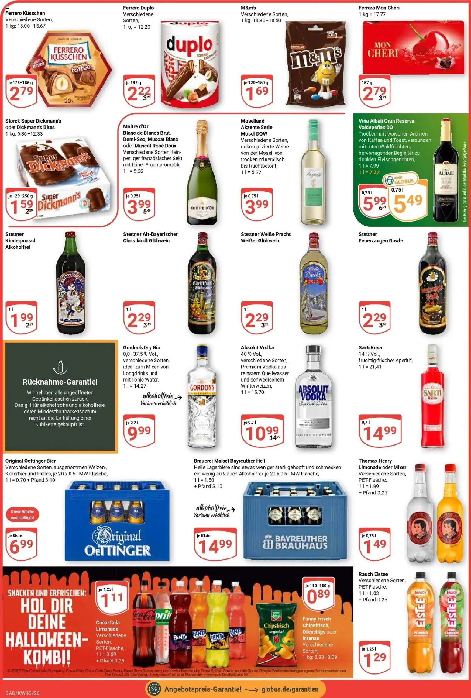 Globus Prospekt Schwandorf (ab 19.10.2026) » Angebote online | Seite: 3 | Produkte: Bayreuther hell, Coca cola, Limonade, Mon cheri