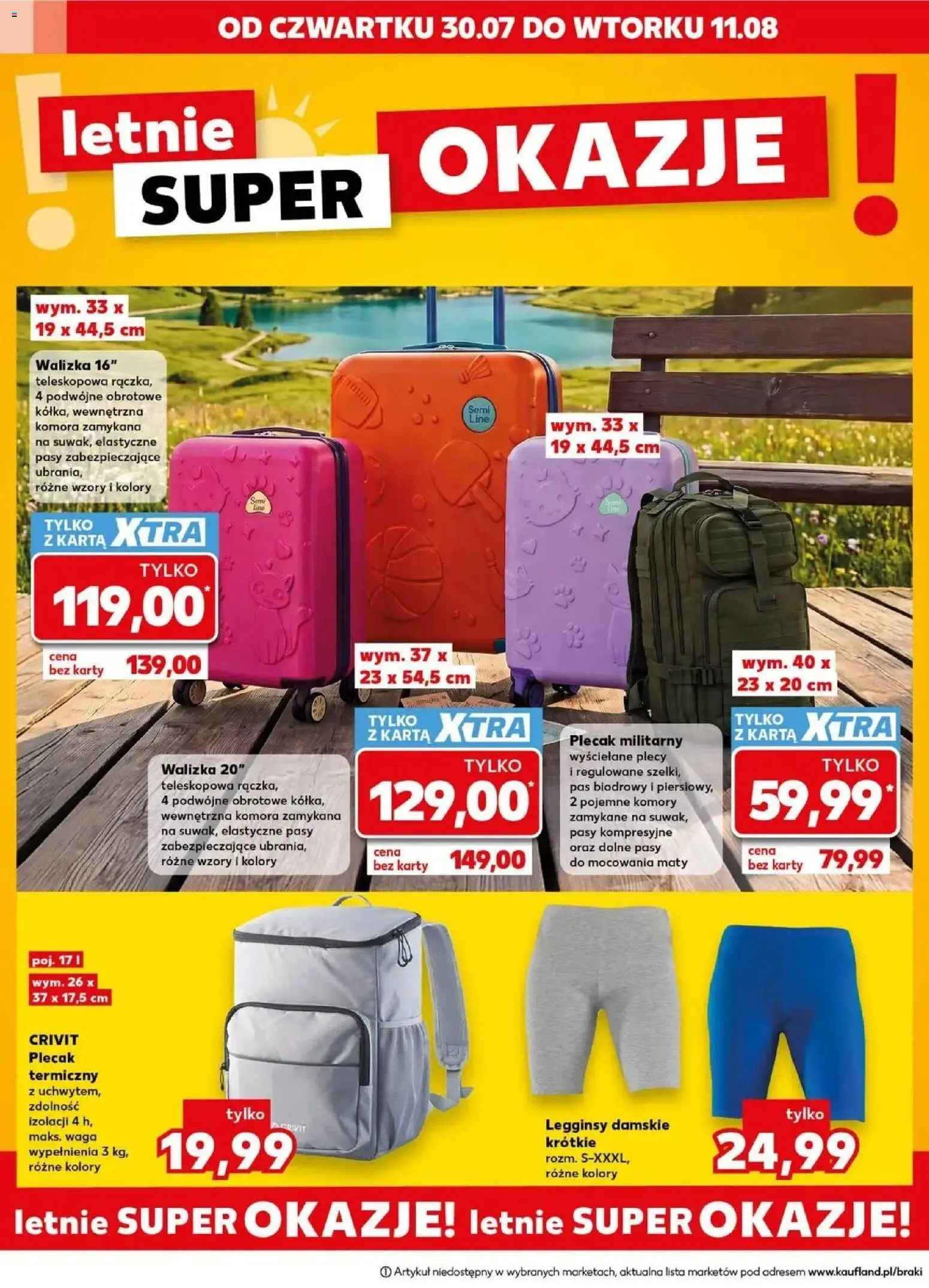 Kaufland gazetka - Mocny start od 03.08.2026 | Strona: 22 | Produkty: Legginsy, Plecak, Walizka, Legginsy damskie